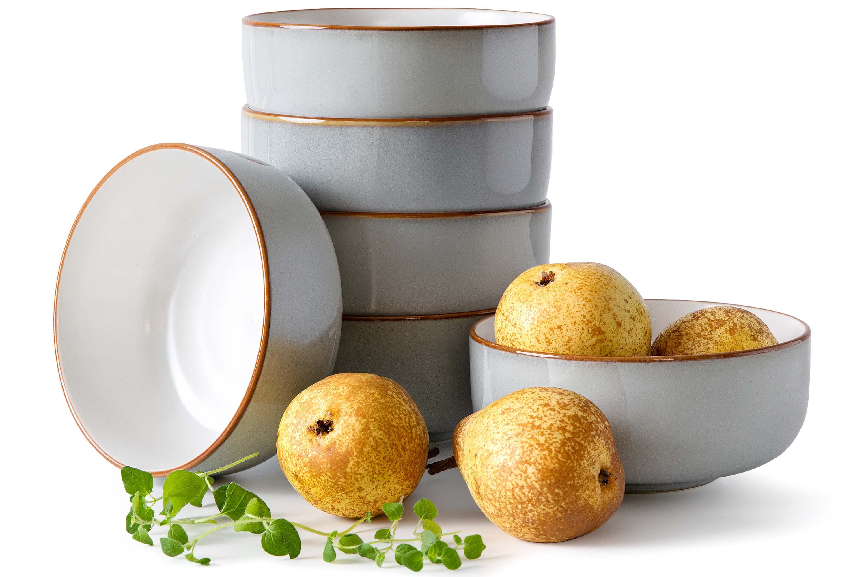 Ritzenhoff & Breker Servierschale RITZENHOFF & BREKER PORTOFINO Salatschüssel-Set, KONSIMO, Steinzeug, (6-tlg), jedes Stück ein Unikat, spülmaschinengeeignet, mikrowellengeeignet
