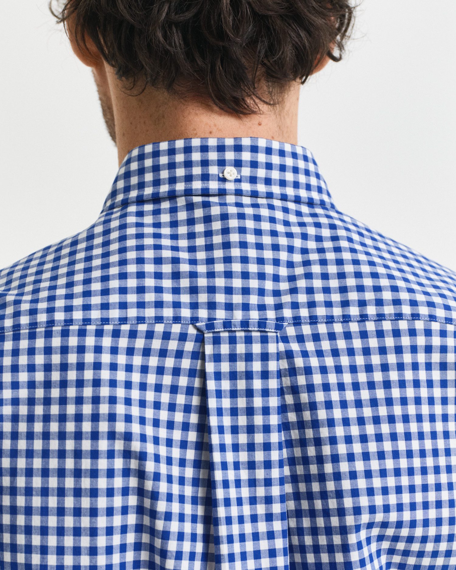 Gant Langarmhemd REG POPLIN GINGHAM SHIRT mit Logostickerei auf der Brust