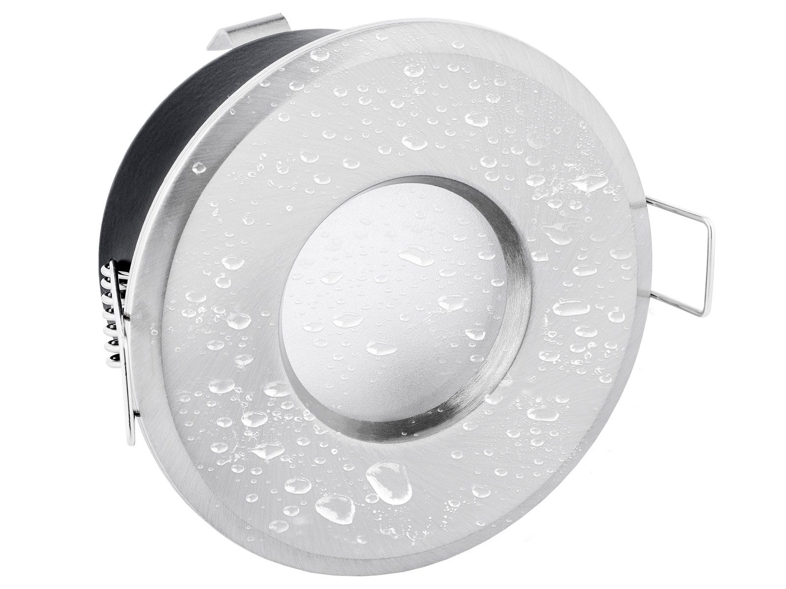 linovum LED Einbaustrahler LED Einbaustrahler rund Aluminium gebuerstet IP65 warmweiss 4W, Warmweiß