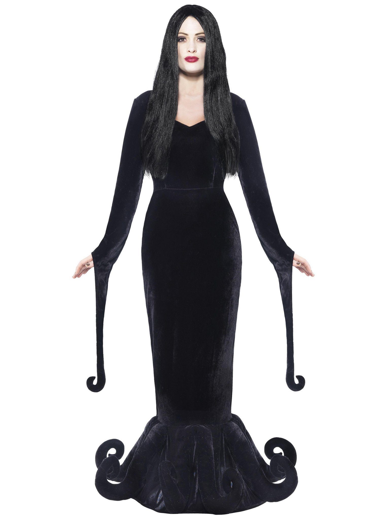 Smiffys Hexen-Kostüm Morticia, Werde zur Dame des Hauses dieser schrecklich schrägen Familie!