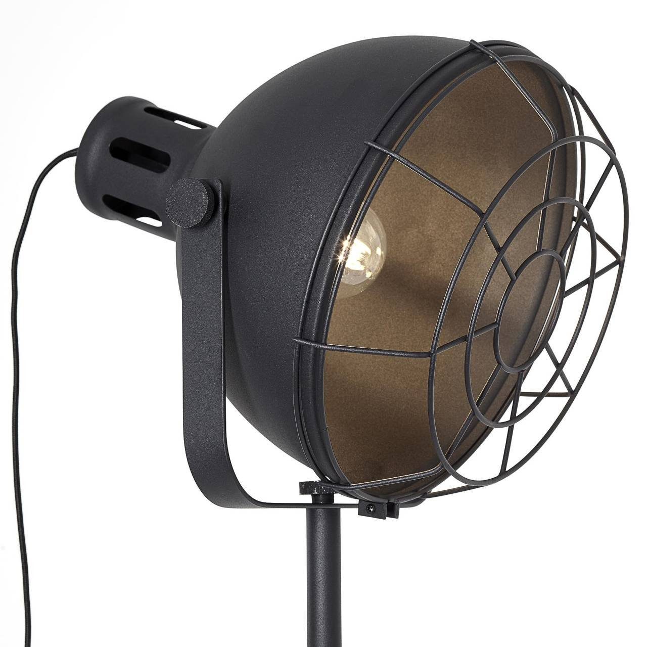 Jesper 39cm 1x Stehlampe Gitter 60W, geei Jesper, Standleuchte E27, A60, schwarz Brilliant Lampe