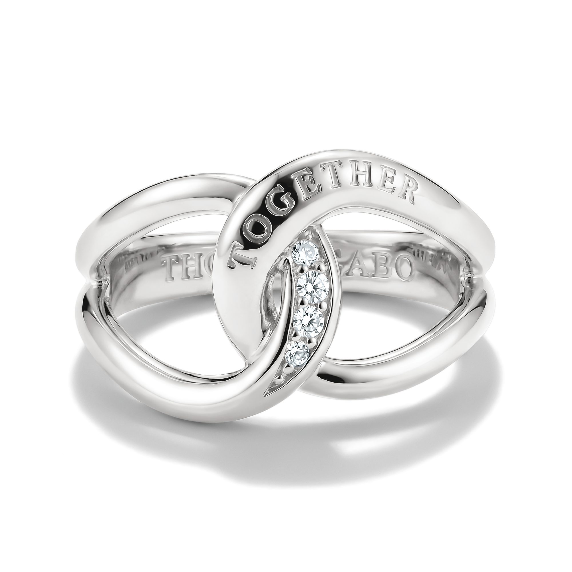 THOMAS SABO Fingerring Together Ring Silber, mit Zirkonia (synth)
