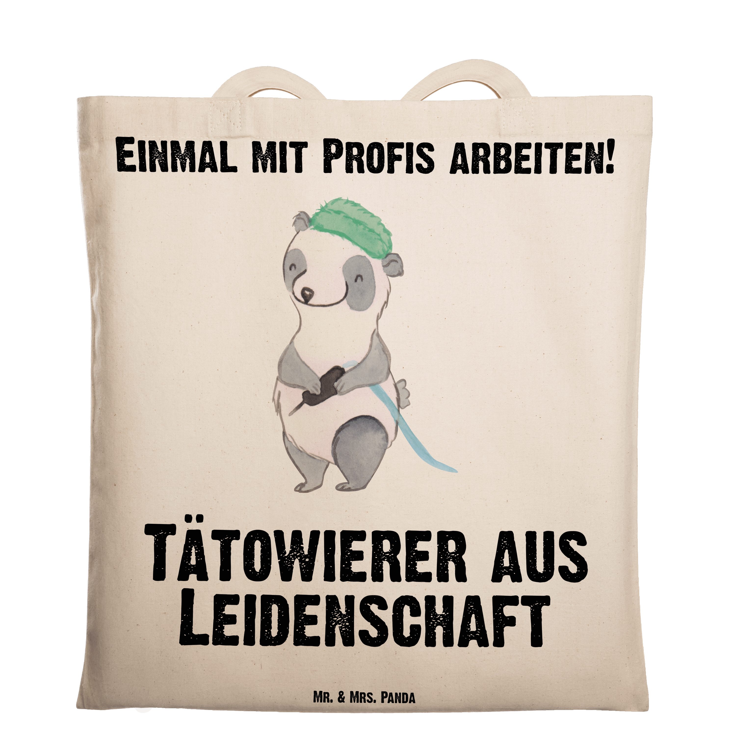 Mr. & Mrs. Panda Tragetasche »Tätowierer aus Leidenschaft Transparent