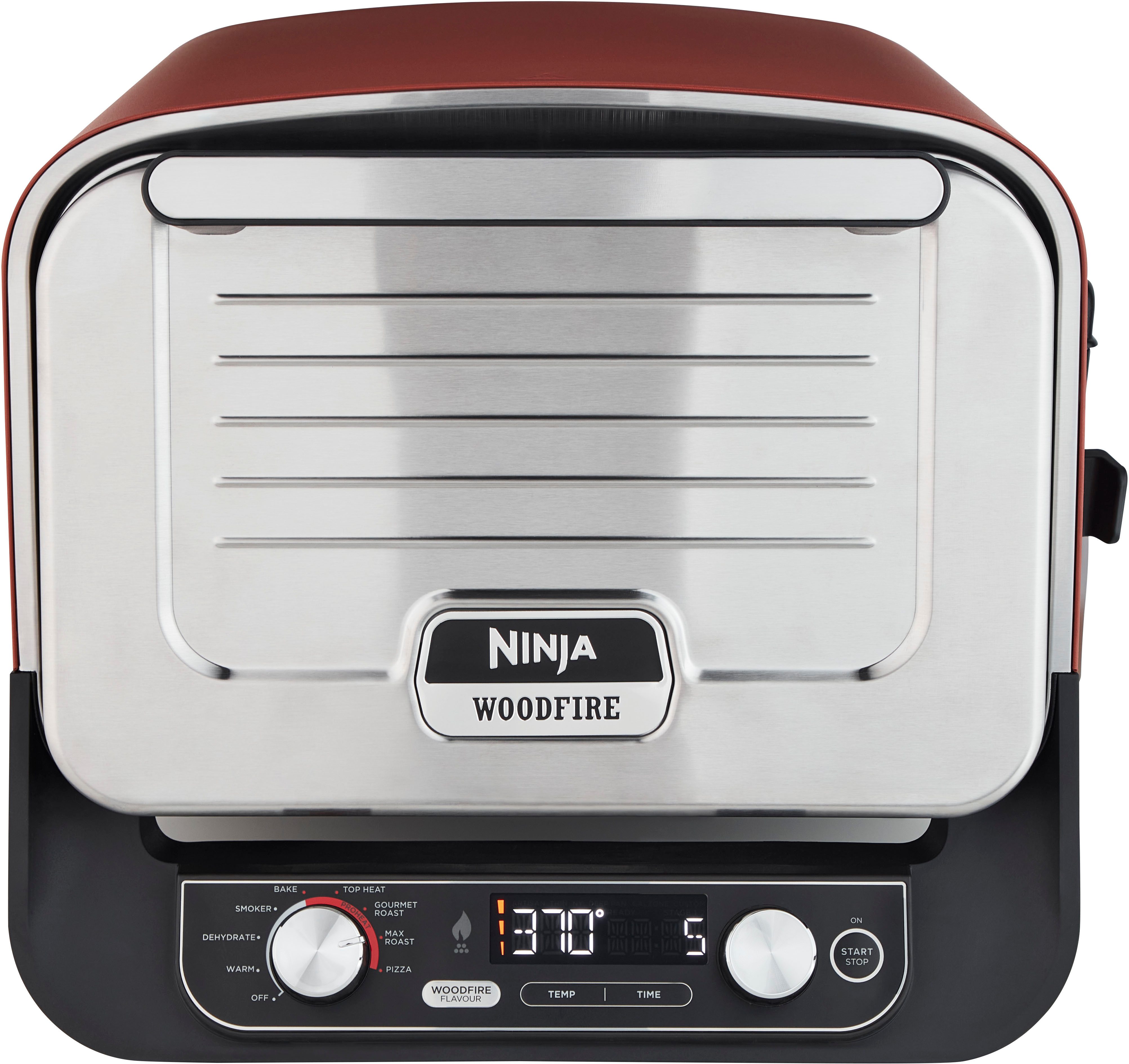 NINJA Multiofen OO101EU, Elektrischer Outdoor Pizzaofen und Smoker, 8-in-1: Pizza, Schmoren, Max Roast, Grillen, Backen/Rösten, Smoken, Dörren&Warmhalten