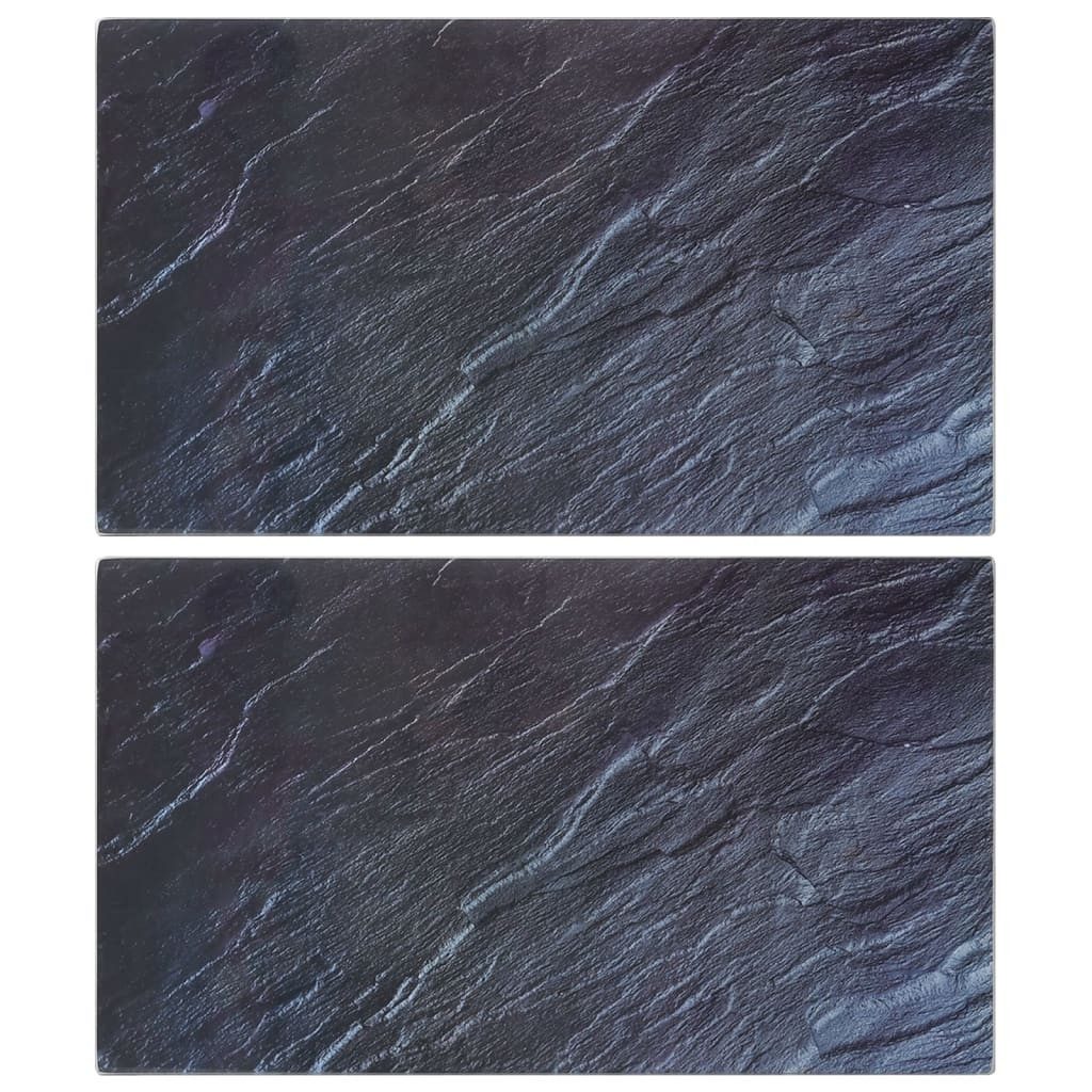 vidaXL Schneidebrett Schneidebretter 2 Stk. in Natürlicher Steinoptik Hartglas, Glas, (1-St)
