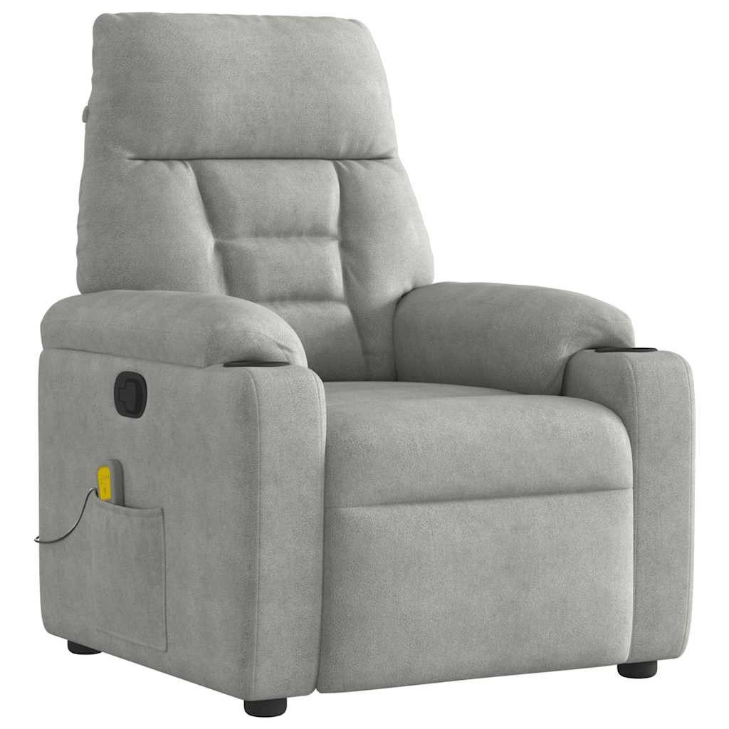 vidaXL Sessel Massagesessel Hellgrau Mikrofasergewebe (1-St) günstig online kaufen