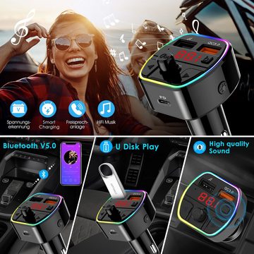 Transmedia FM Bluetooth Transmitter Freisprechanlage für Kfz Zigarettenanzünder WLAN-Antenne