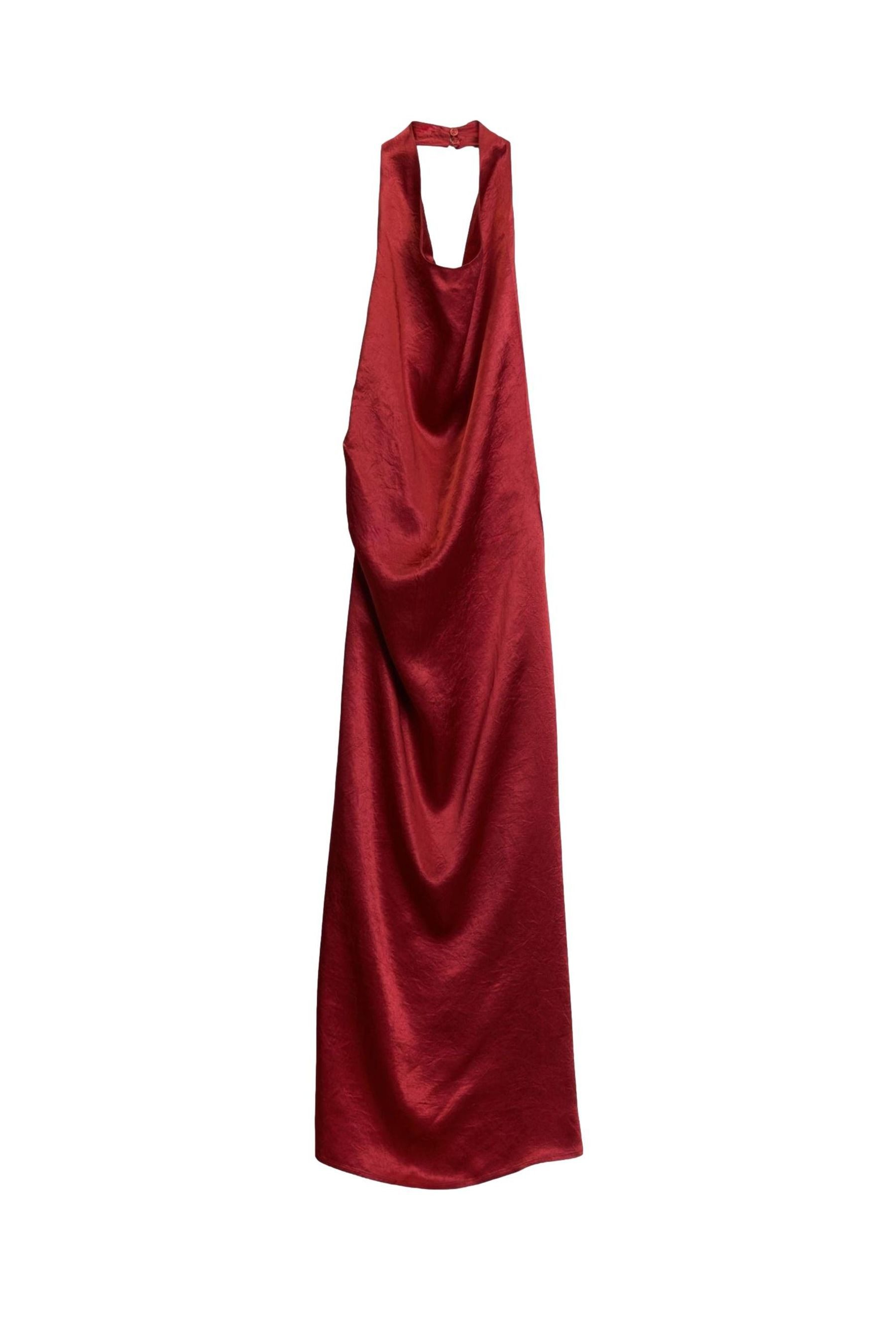 Bhoem Neckholderkleid Festliches, rückenfreies Satin-Midikleid (1-tlg)