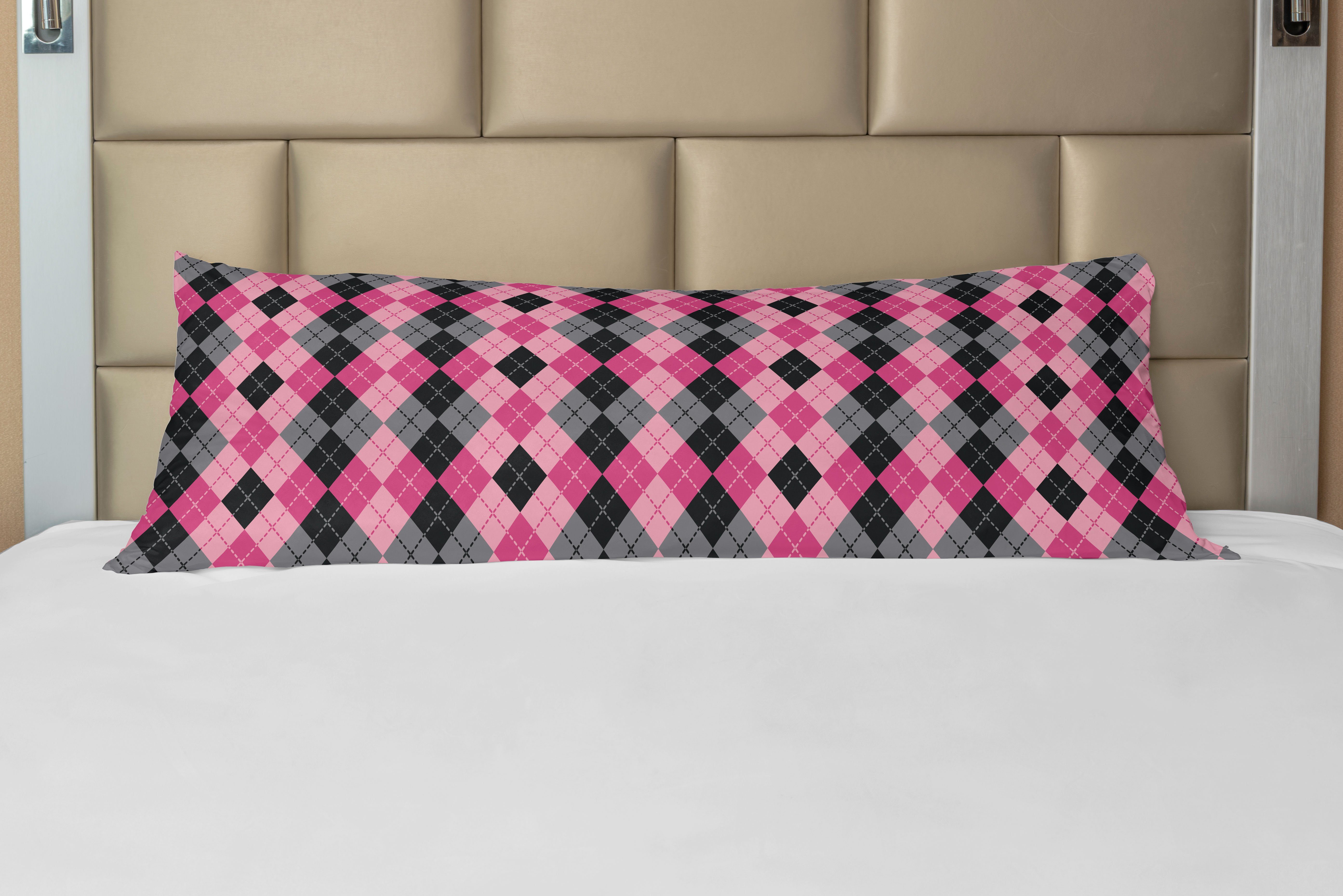 Lutschtabletten rosa-Grau Seitenschläferkissenbezug Abakuhaus, Diamanten Langer und Kissenbezug, Deko-Akzent