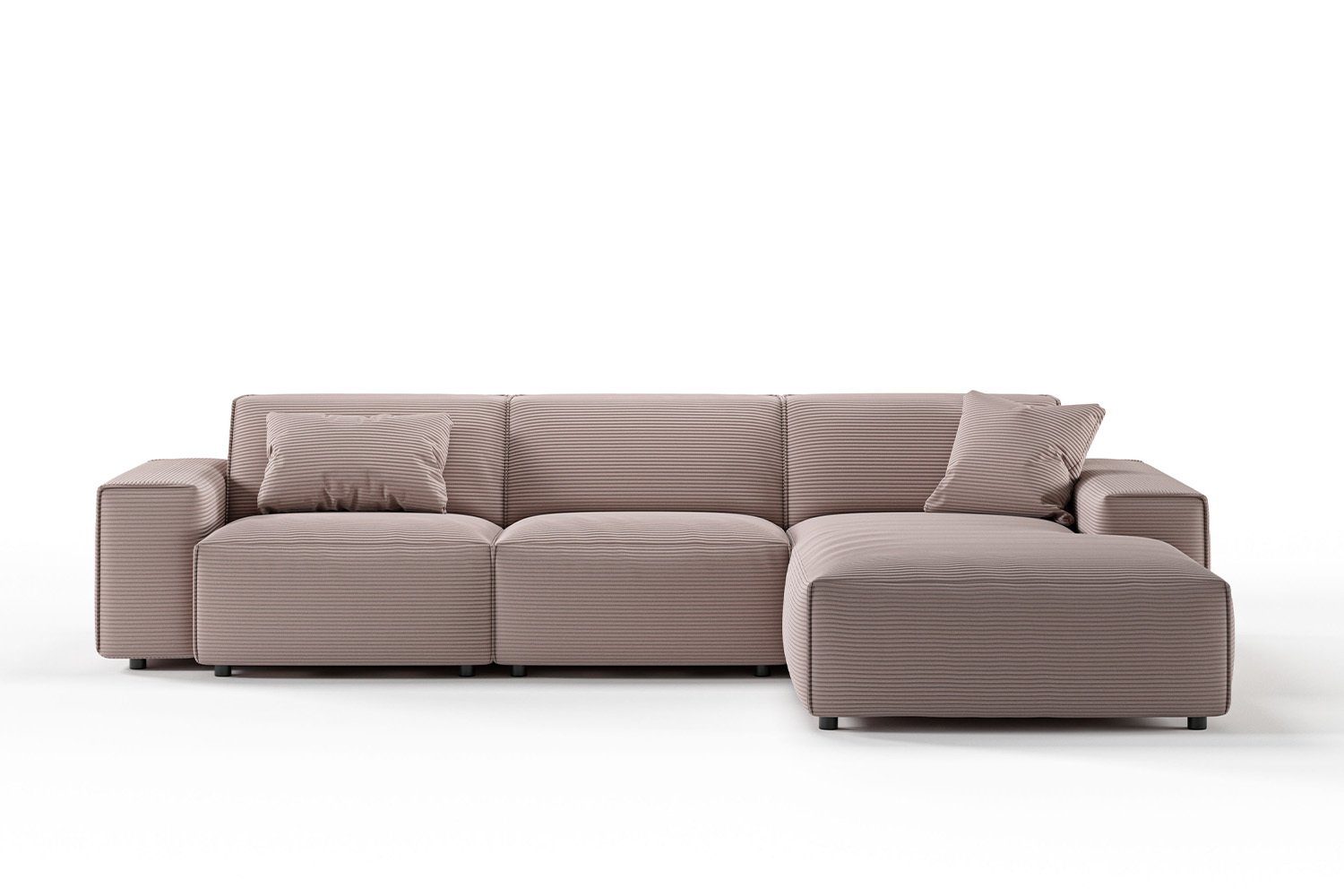 Recamiere versch. links, KAWOLA rechts od. rosa Cord, Farben Sofa rosa Ecksofa RANI, |