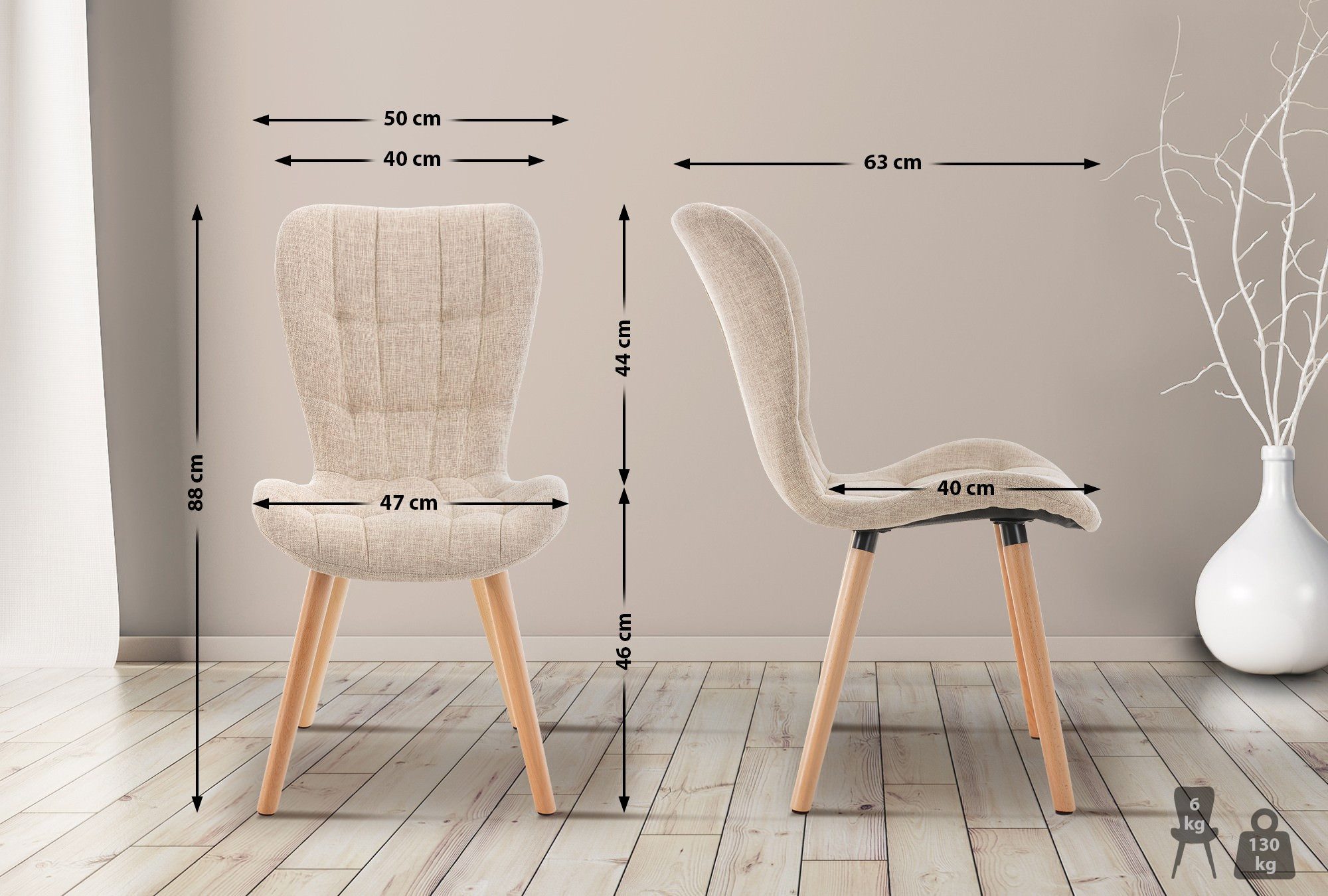 CLP Esszimmerstuhl Elda (2er Set), Samt, günstig online kaufen