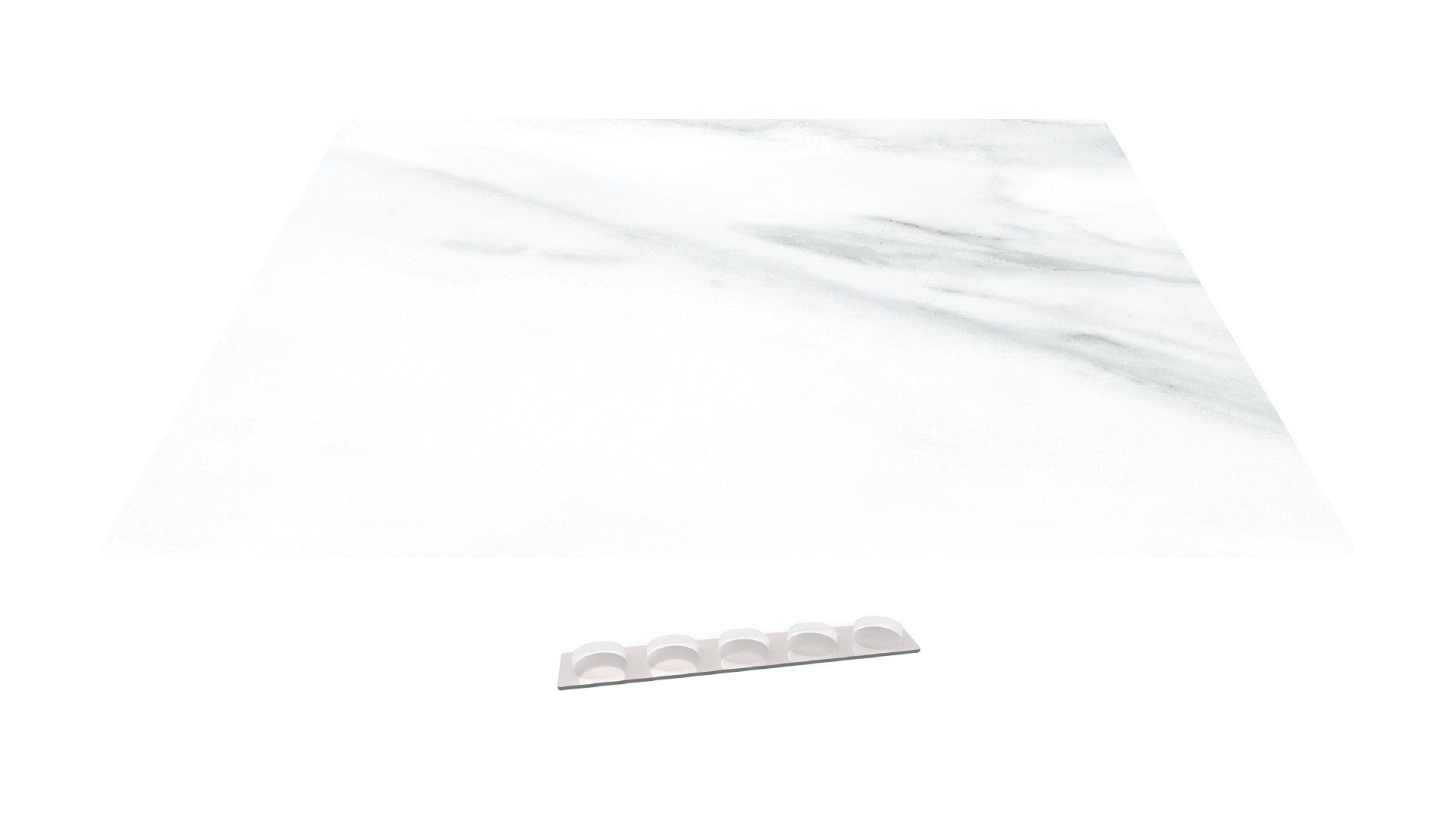 Glas 52×60 Schneidebrett Weißer Herdabdeckplatte Arbeitsplatte ALLboards Marmor cm Schneidebrett