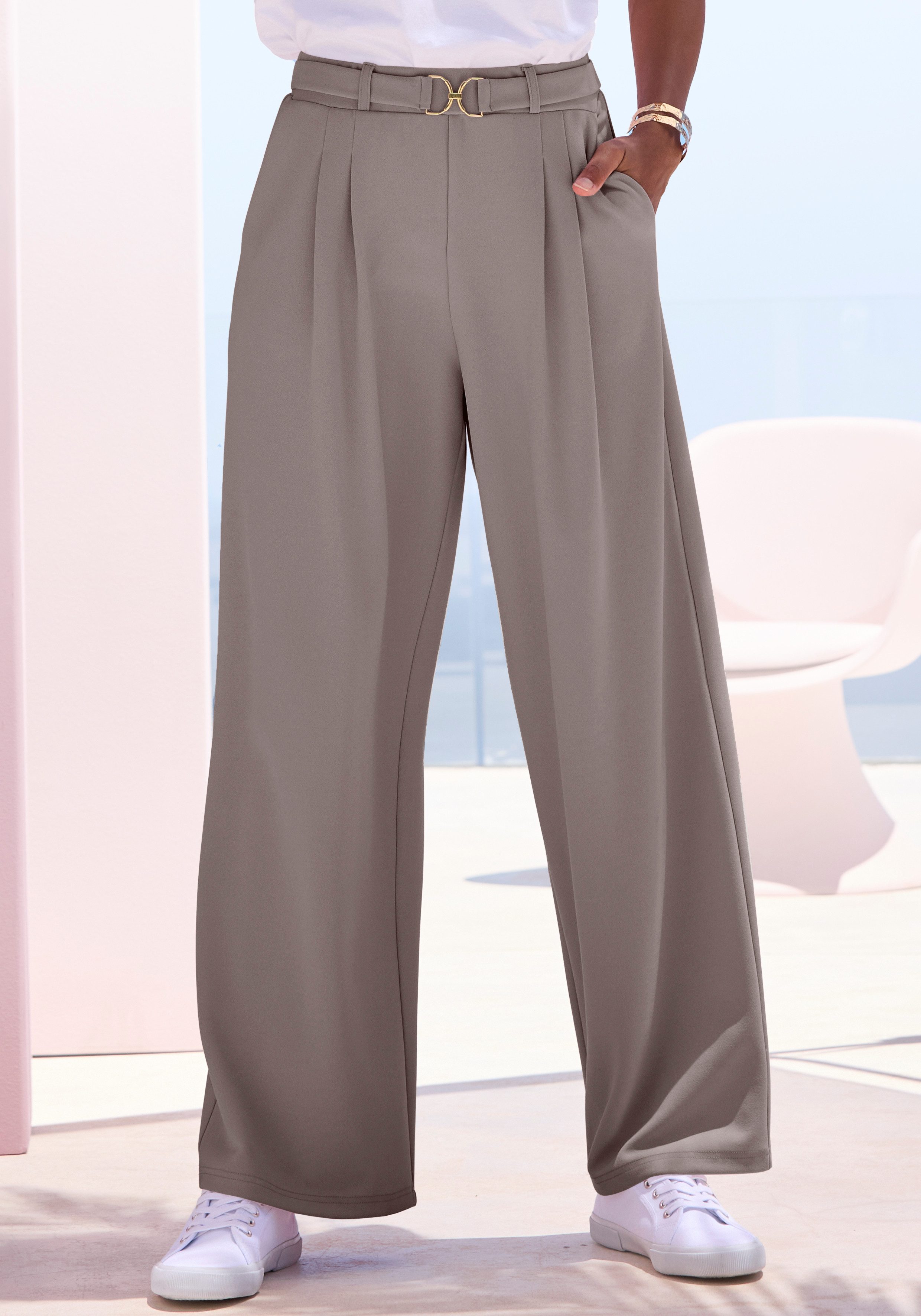 LASCANA Schlupfhose aus bügelfreier Ware mit weitem Bein Sommerhose, sommerlich elegant, Business chic
