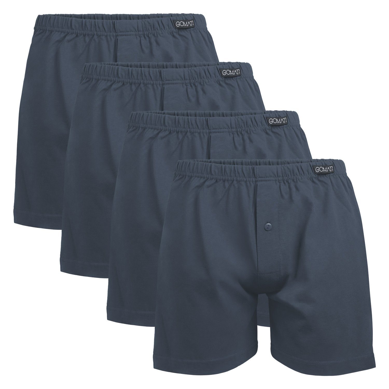 Gomati Boxershorts Herren Jersey Boxershorts Stretch Shorts aus Baumwolle (4er Pack) Anthrazit