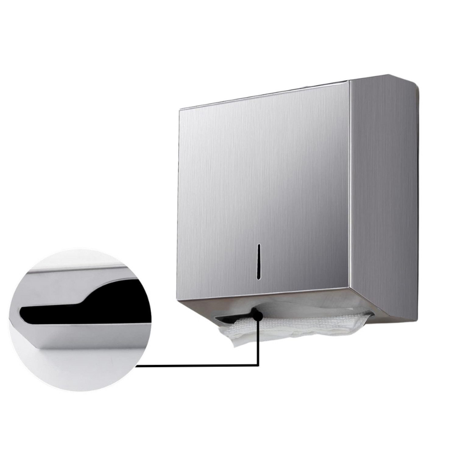 Uzman Papierhandtuch Papierhandtuchspender Edelstahl 300/400 Blatt Papiertuchspender (300-St), Sichtbares Fenster, Bis zu 300/400 Blatt, Integriertes Schloss
