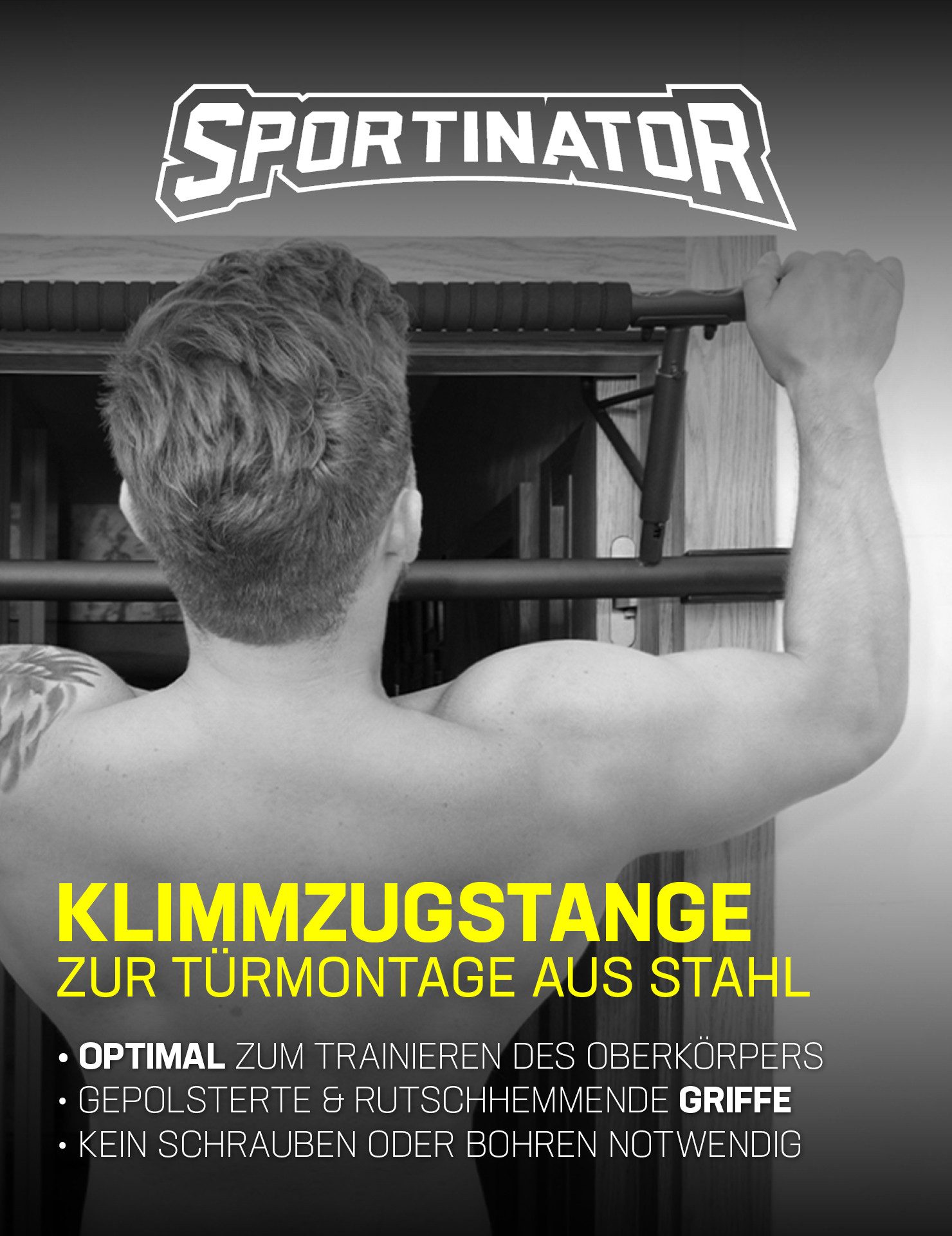 Sportinator Türreck Klimmzugstange inkl. Zubehör, optimal zum Trainieren des Oberkörpers