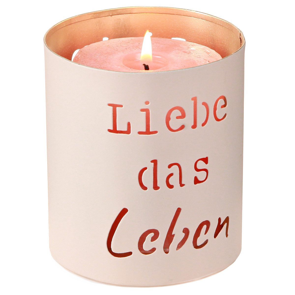 Florists Products Windlicht Windlicht Liebe das Leben Beige Gold Ø13/10,5/9cm Set Deko