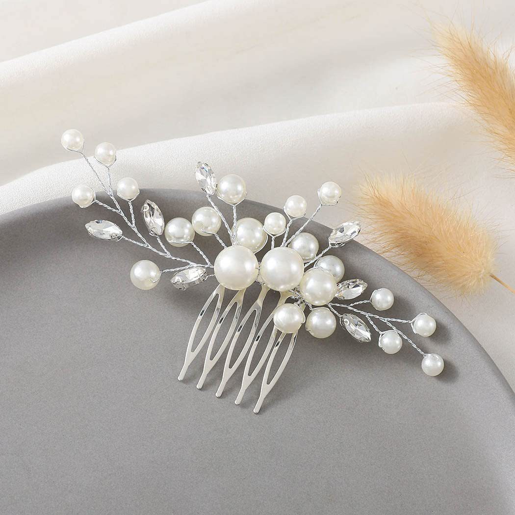 MOPUEA Diadem Braut Hochzeit Haarkamm, Schmuck-Sets für Hochzeitsfeiern (6*10.5CM, 1-tlg., 1 Haarkamm), Exquisite Handwerkskunst: Elegantes Design, ideal für Hochzeiten