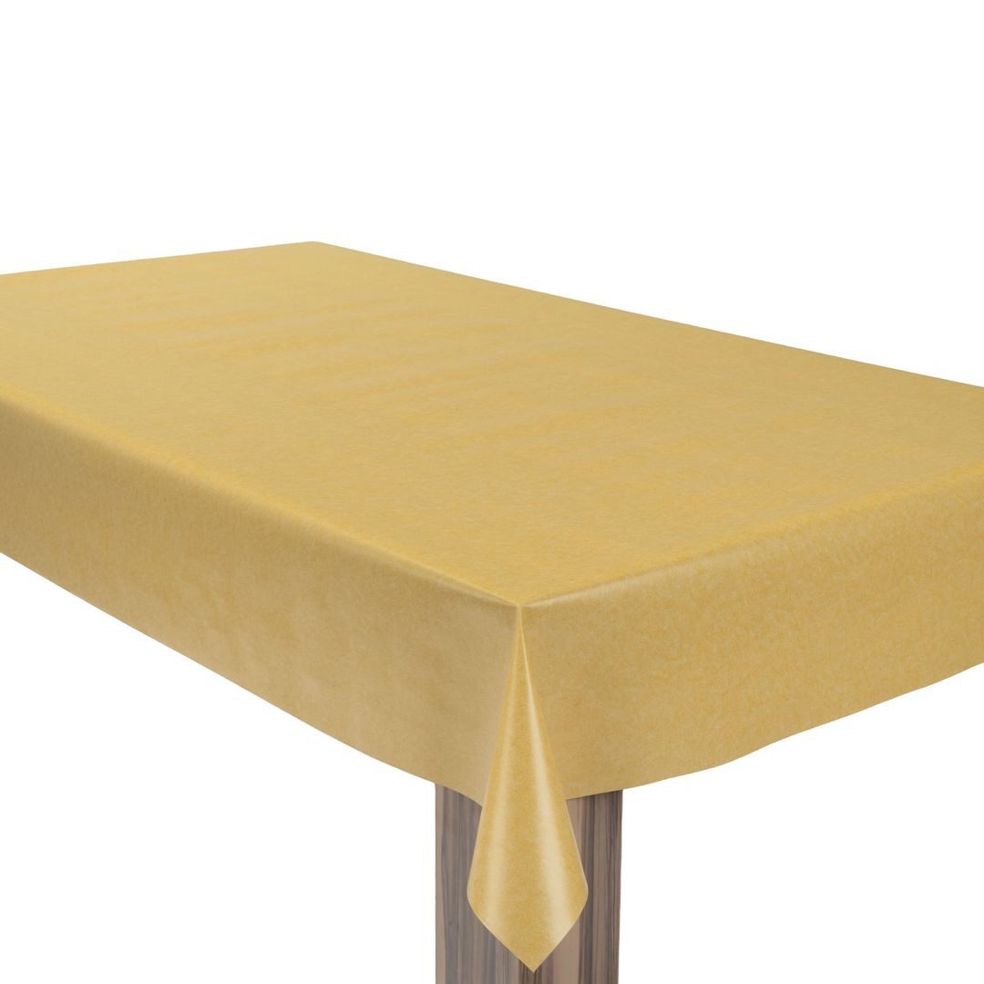laro Tischdecke Wachstuchtischdecke Softline Senfgelb PVC Eckig