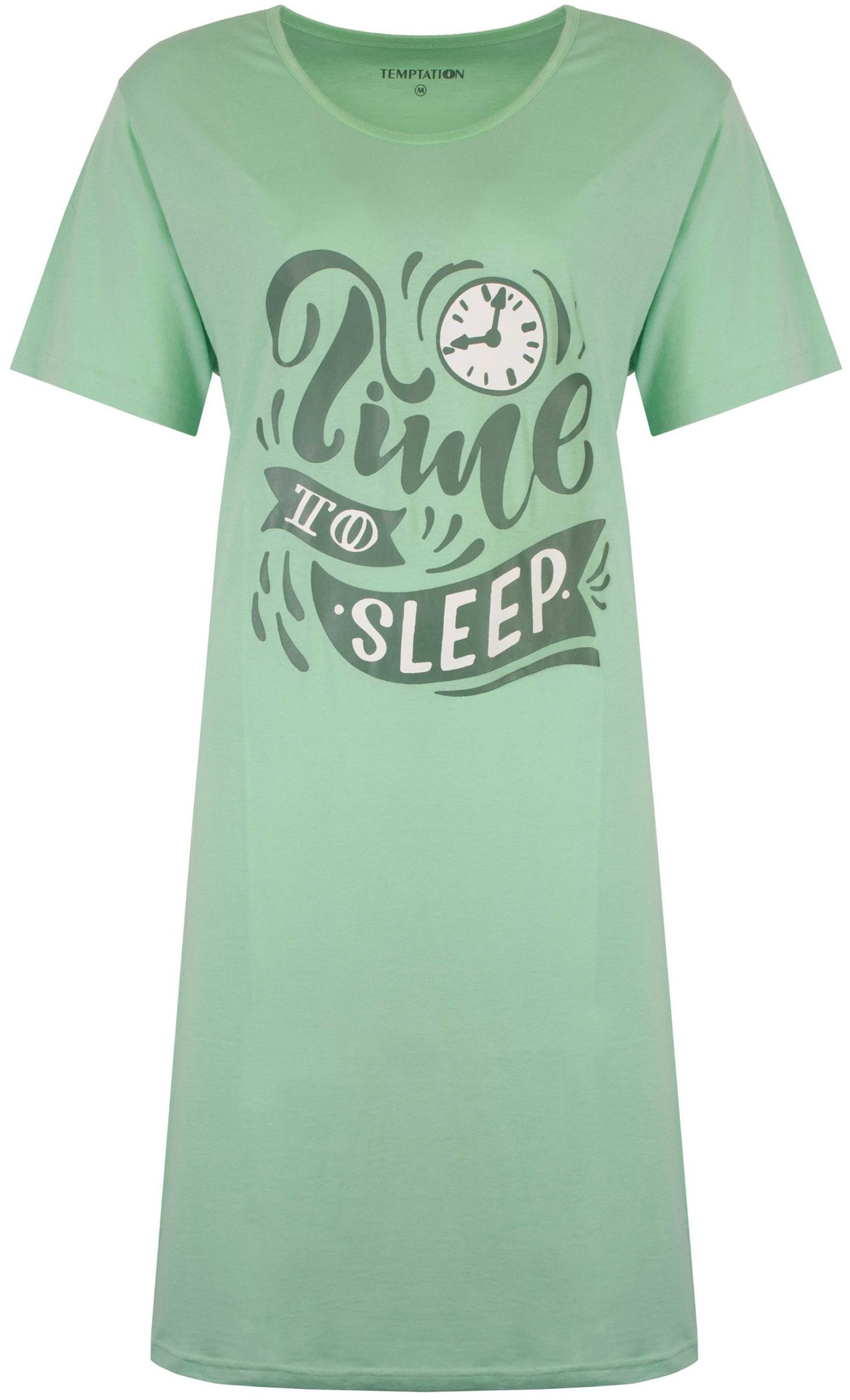 TEMPTATION Nachthemd Damen Schlafshirt Kurzarm (1-tlg) Baumwolle