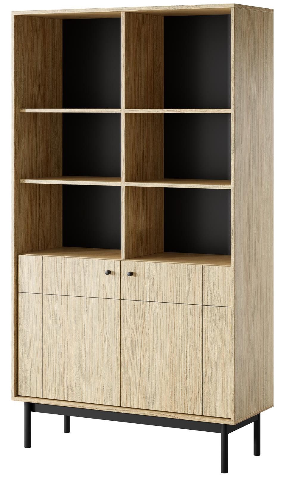Compleo Bücherregal Scandi mit 2 Türen LONDON, Breite: 103,5 cm