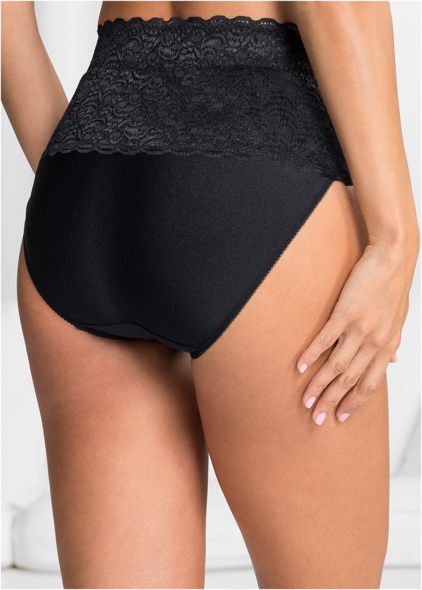 bonprix Shapingslip (Packung, 2-St) mit Spitze, mit Netzfutter, eng anliegende Passform, 2er Pack