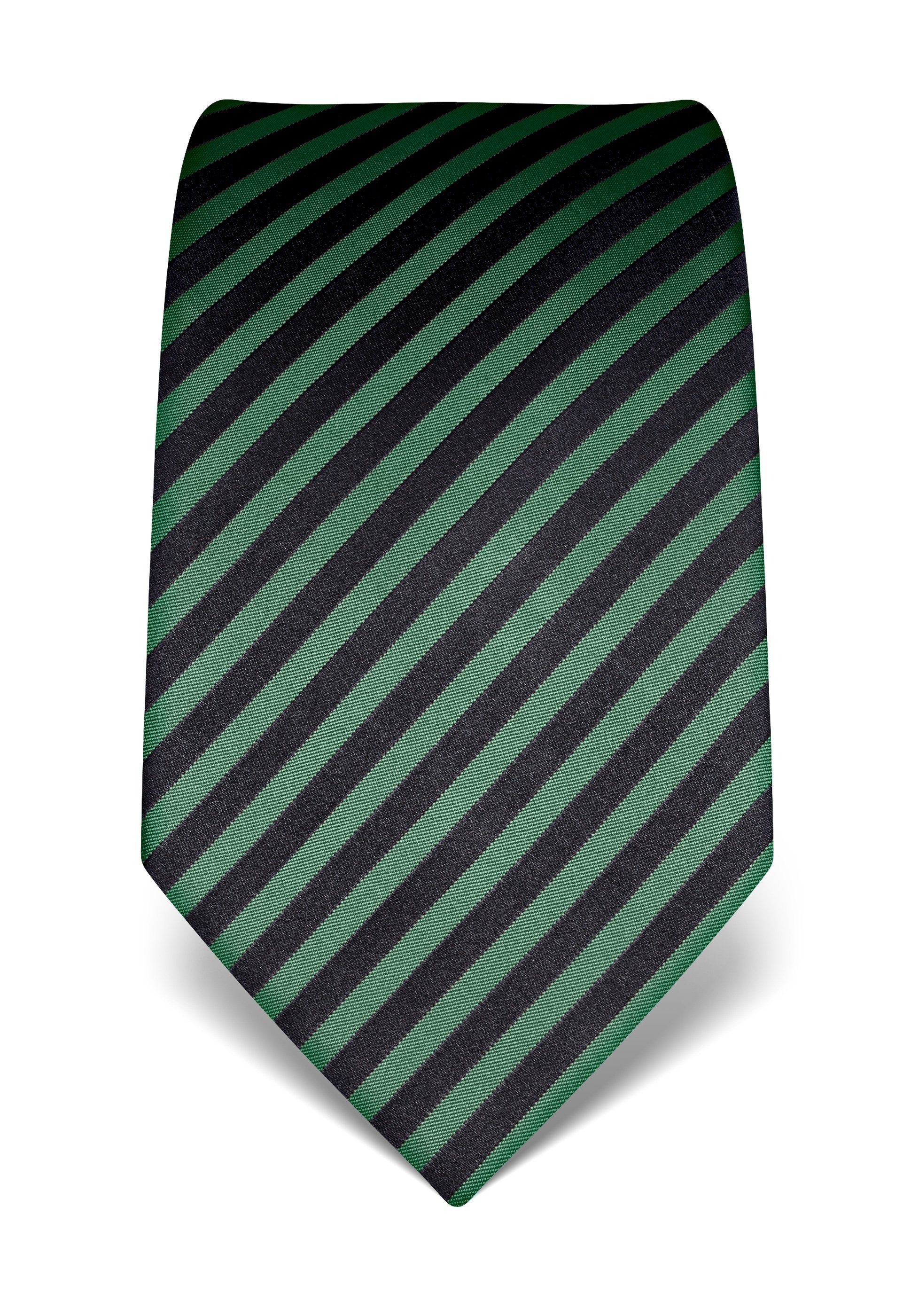 Vincenzo Boretti Krawatte gestreift grün | Breite Krawatten