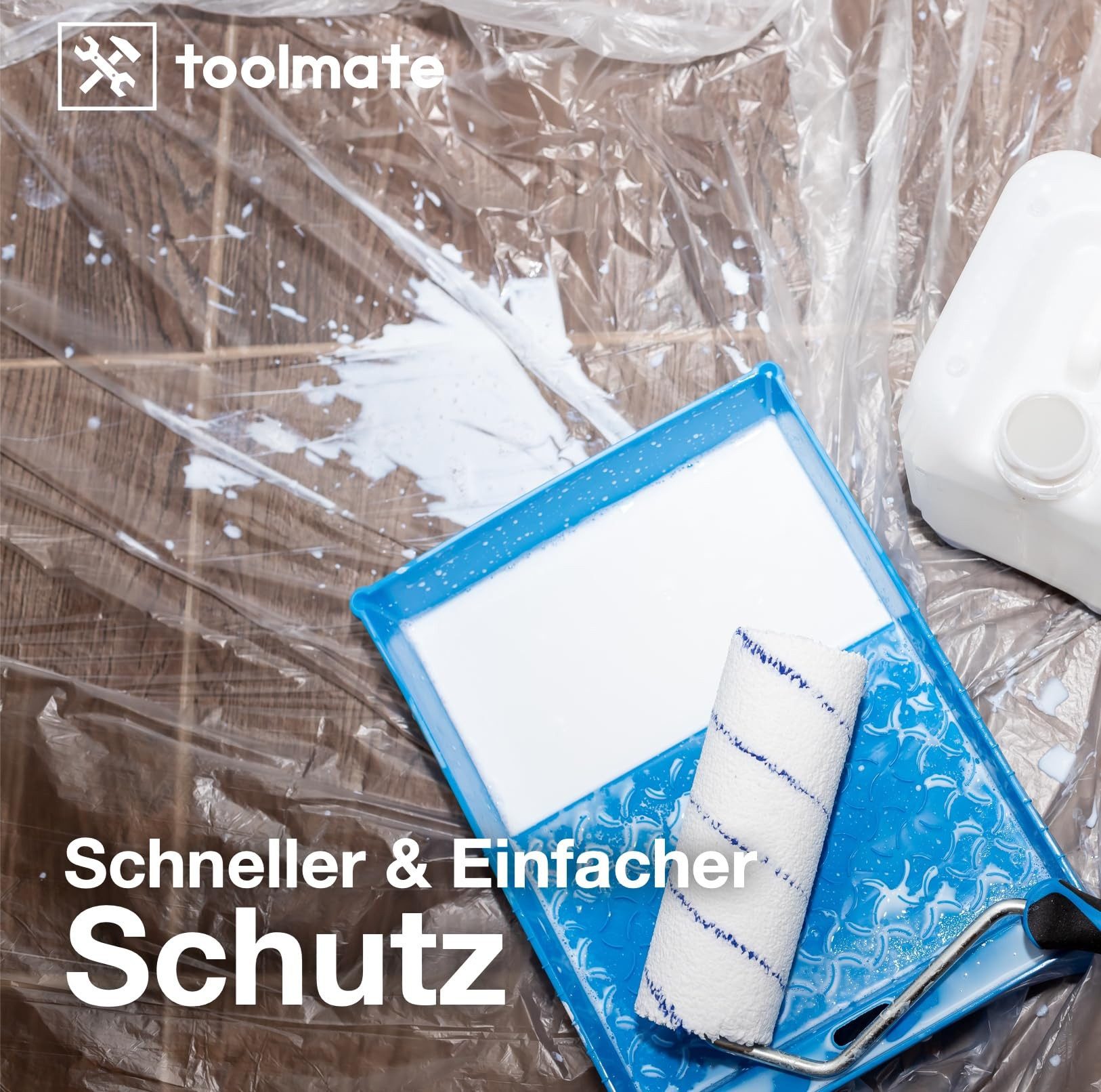 toolmate® Abdeckfolie 6x Malerfolie - 4x5 Meter & Abdeckfolie - 160 qm - Extra stark, (6er Set, 6-St., 6 Stück)