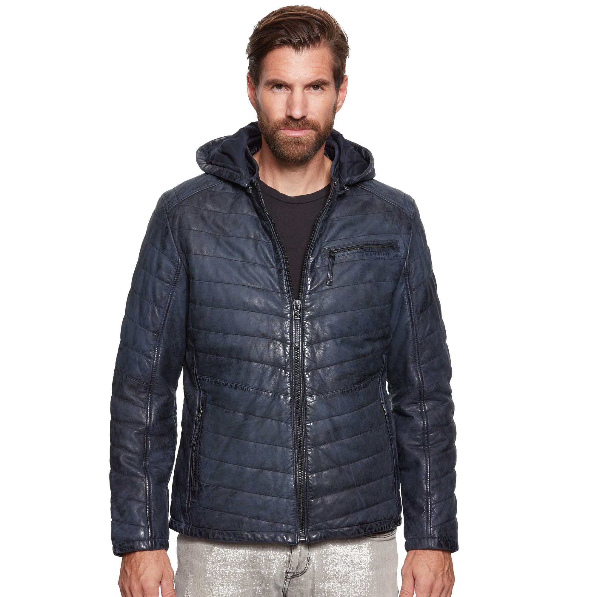 Jilani Lederjacke Simon-2 #KJ Jilani - Herren Lederjacke Steppjacke Lammnub günstig online kaufen