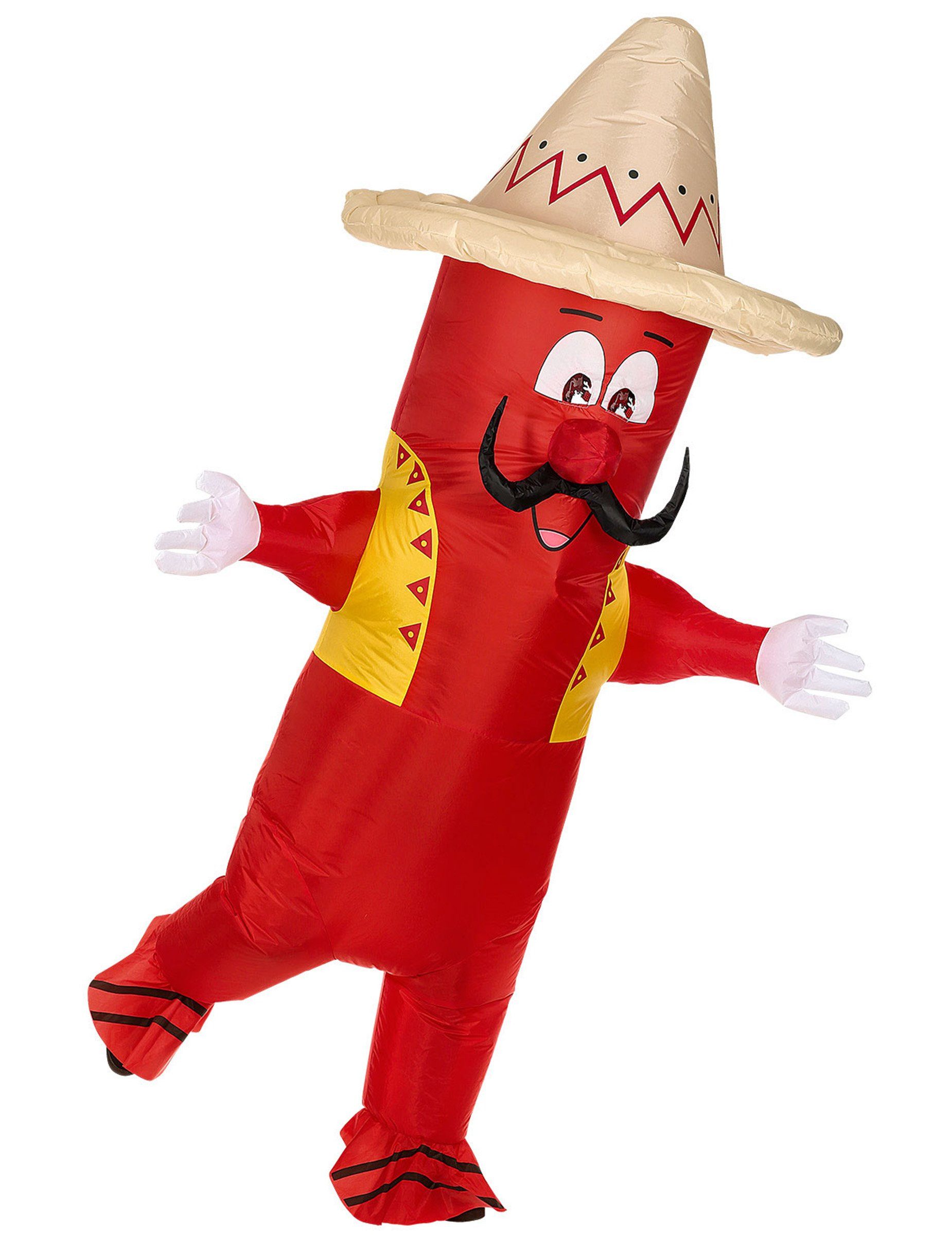Kostüm Mexikanische-Chili-Kostüm aufblasbares Kostüm rot-gelb-braun