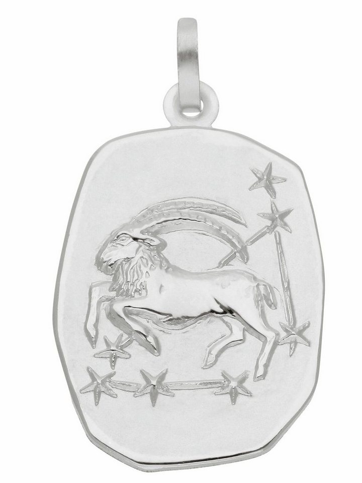 Adelia´s Kettenanhänger 925 Silber Sternzeichen Anhänger Steinbock,  Silberschmuck für Damen & Herren, Mit Liebe gefertigt aus: 925 Sterling  Silber