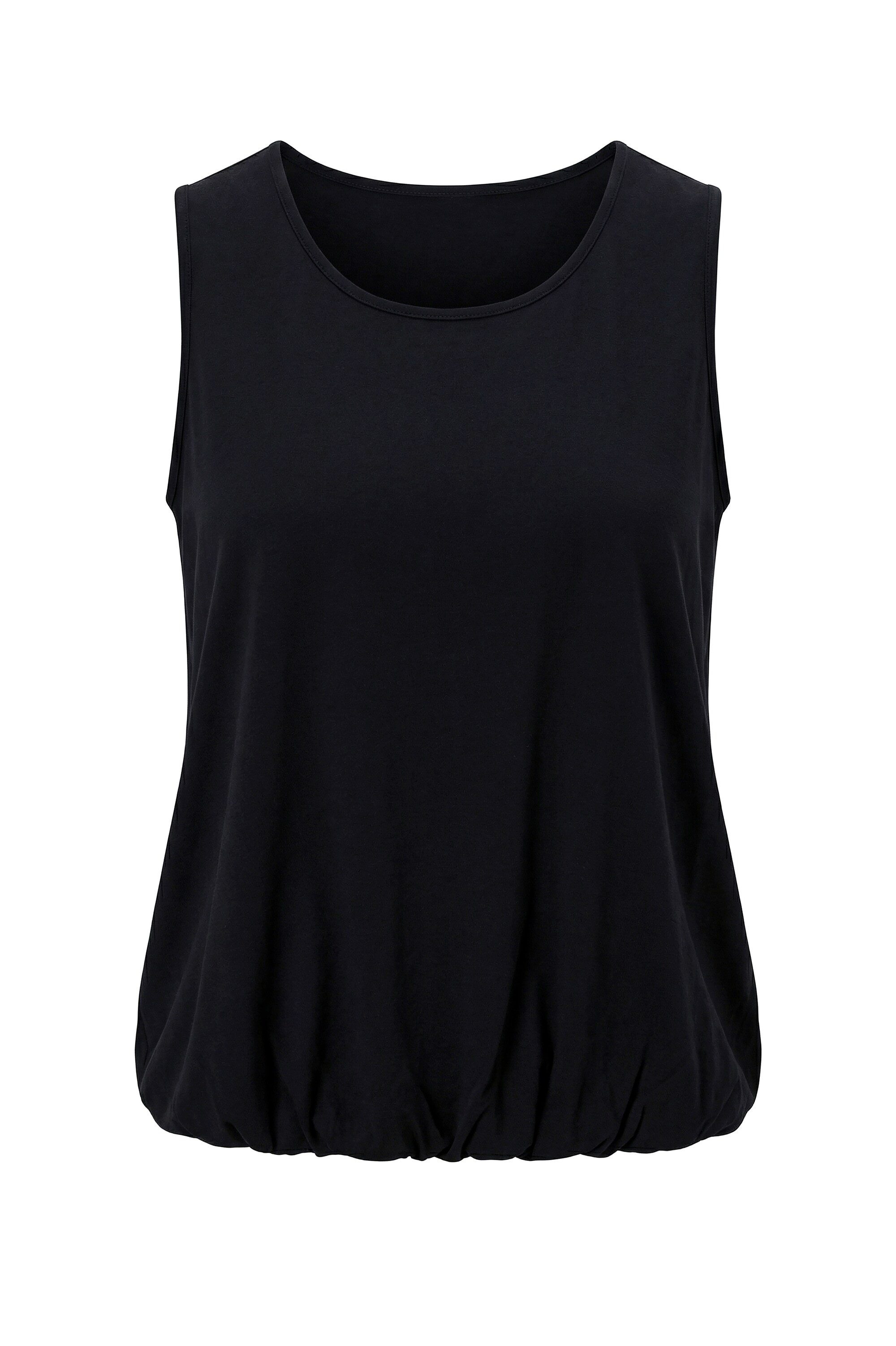 Ulla Popken Longtop Top Ballonsaum Classic Rundhals ärmellos