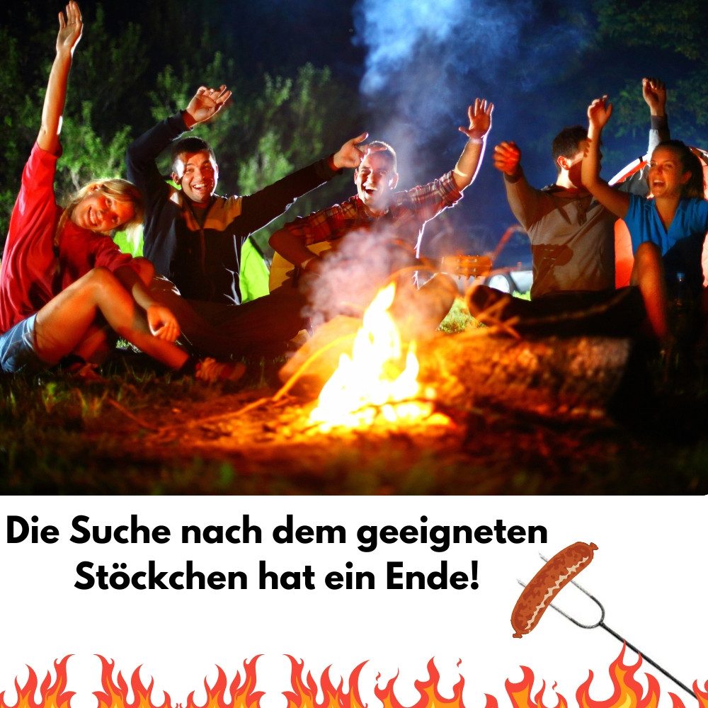 GarPet Lagerfeuer-Grillspieß 6er Set Grillspieß Lagerfeuer 100cm Stockbrot Marshmallow Spieße – Bild 5 von 5