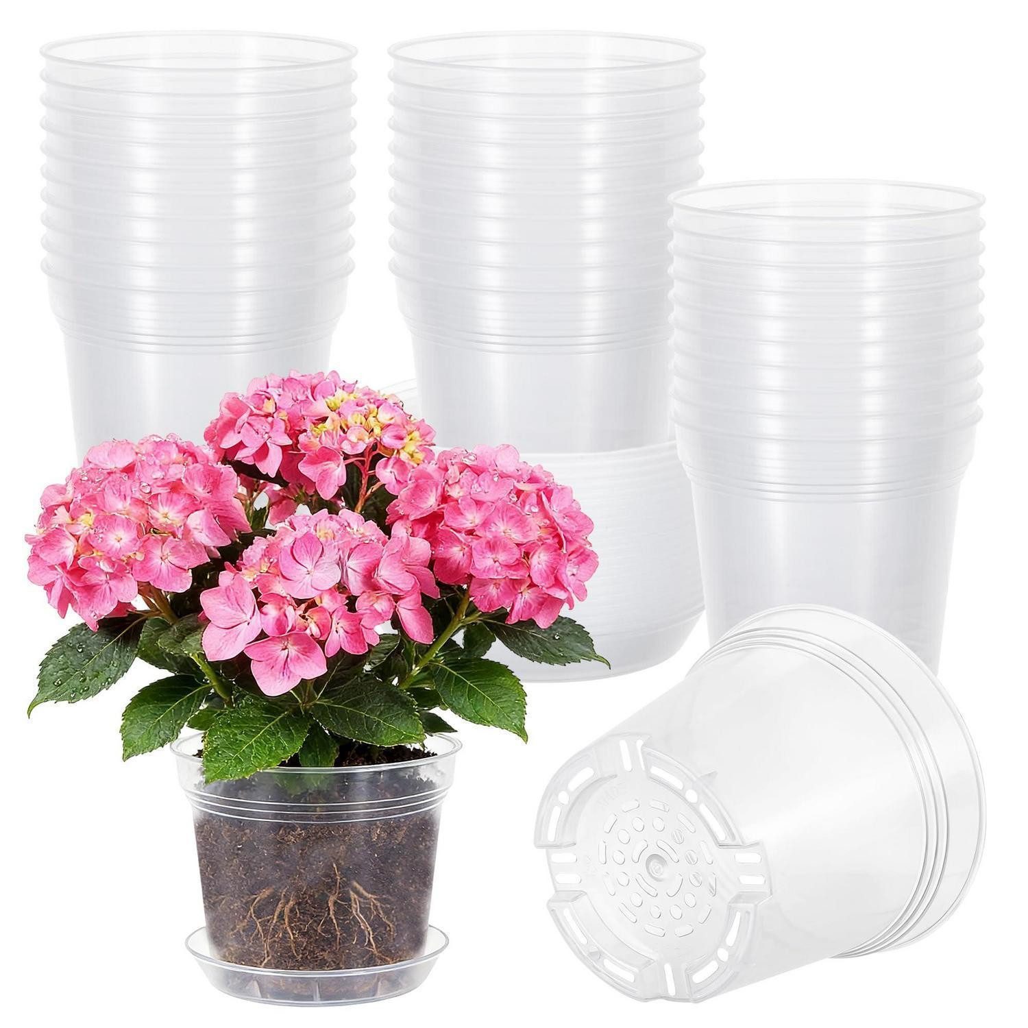 LuxusKollektion Anzuchttopf Anzuchttöpfe 10cm mit Untersetzer 30 Stück (30 St)