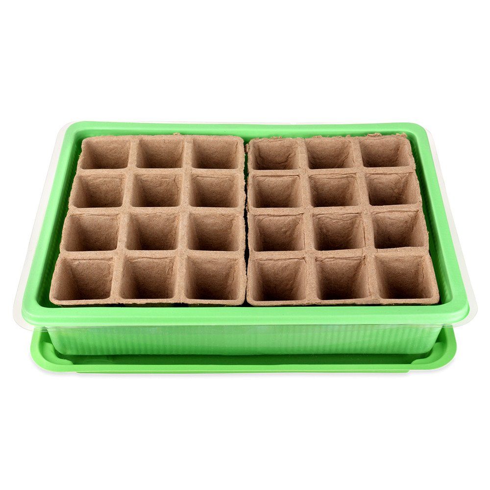 Anzuchkasten-Set 24 Töpfe Frühbeete für Keimlinge Tabaksamen Minigewächshaus 