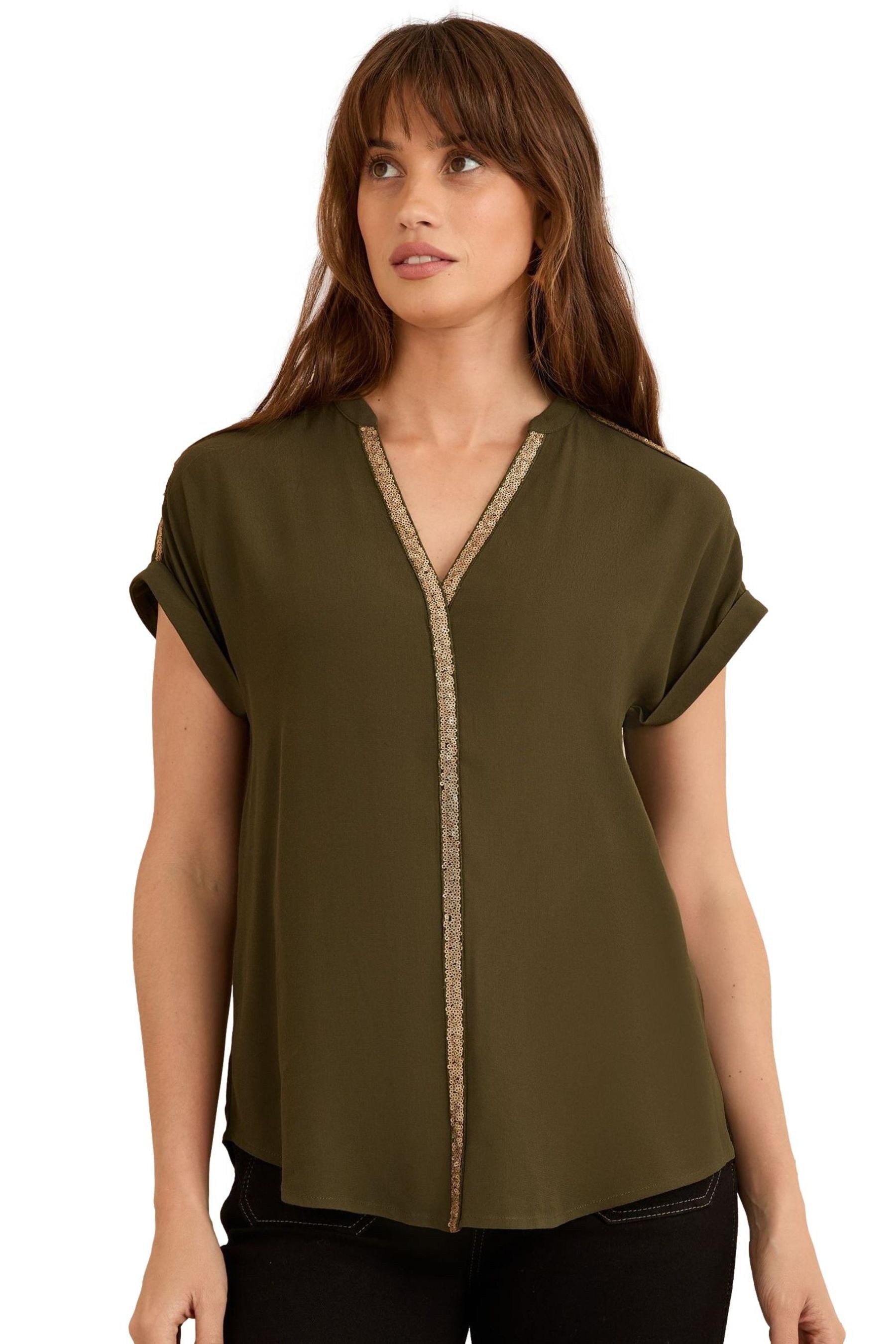 Love & Roses Paillettenshirt Love & Roses Bluse mit Pailletten, Regular (1- günstig online kaufen