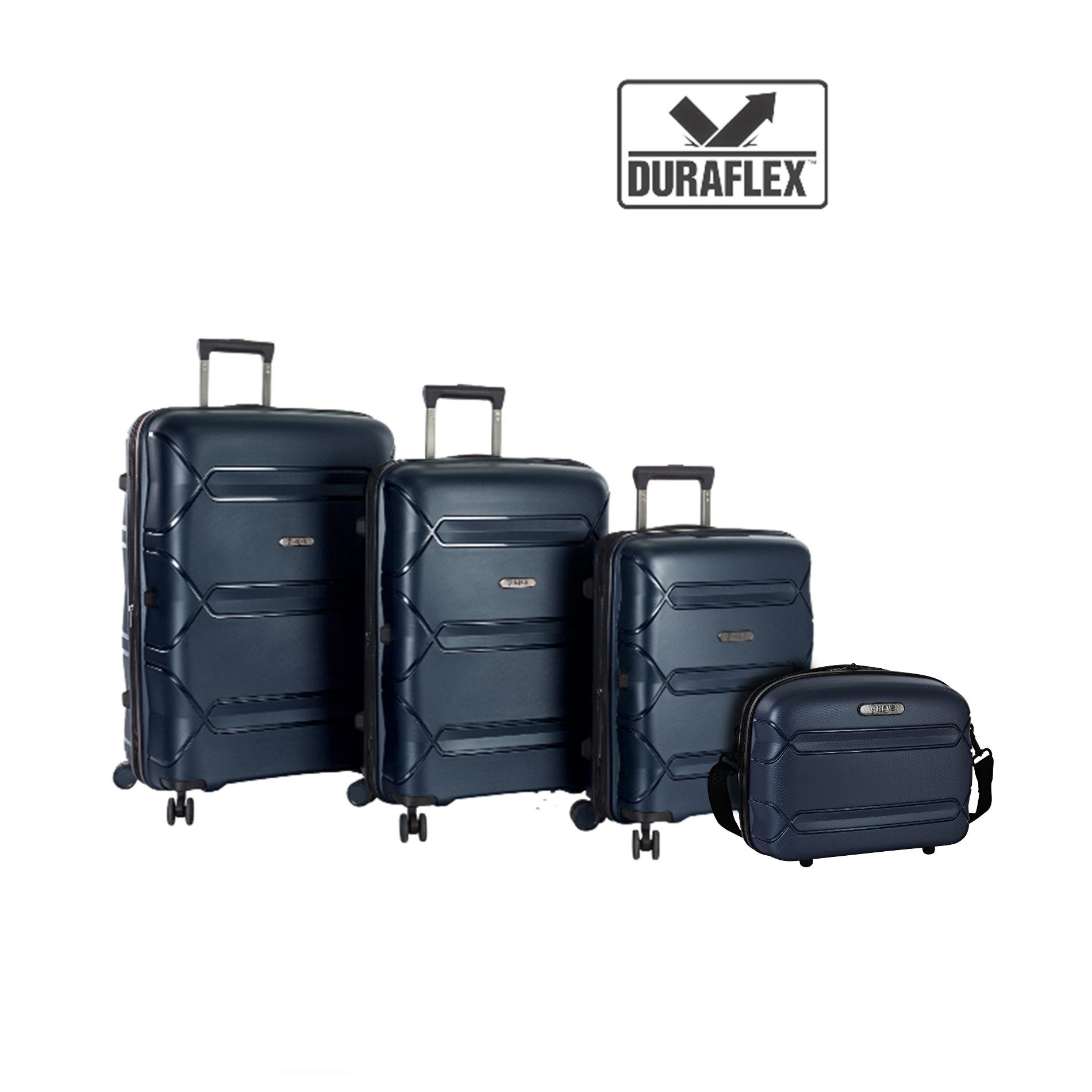 Heys Kofferset HEYS Milos 4tlg. Kofferset (BC/S/M/L) erweiterbar - Navy