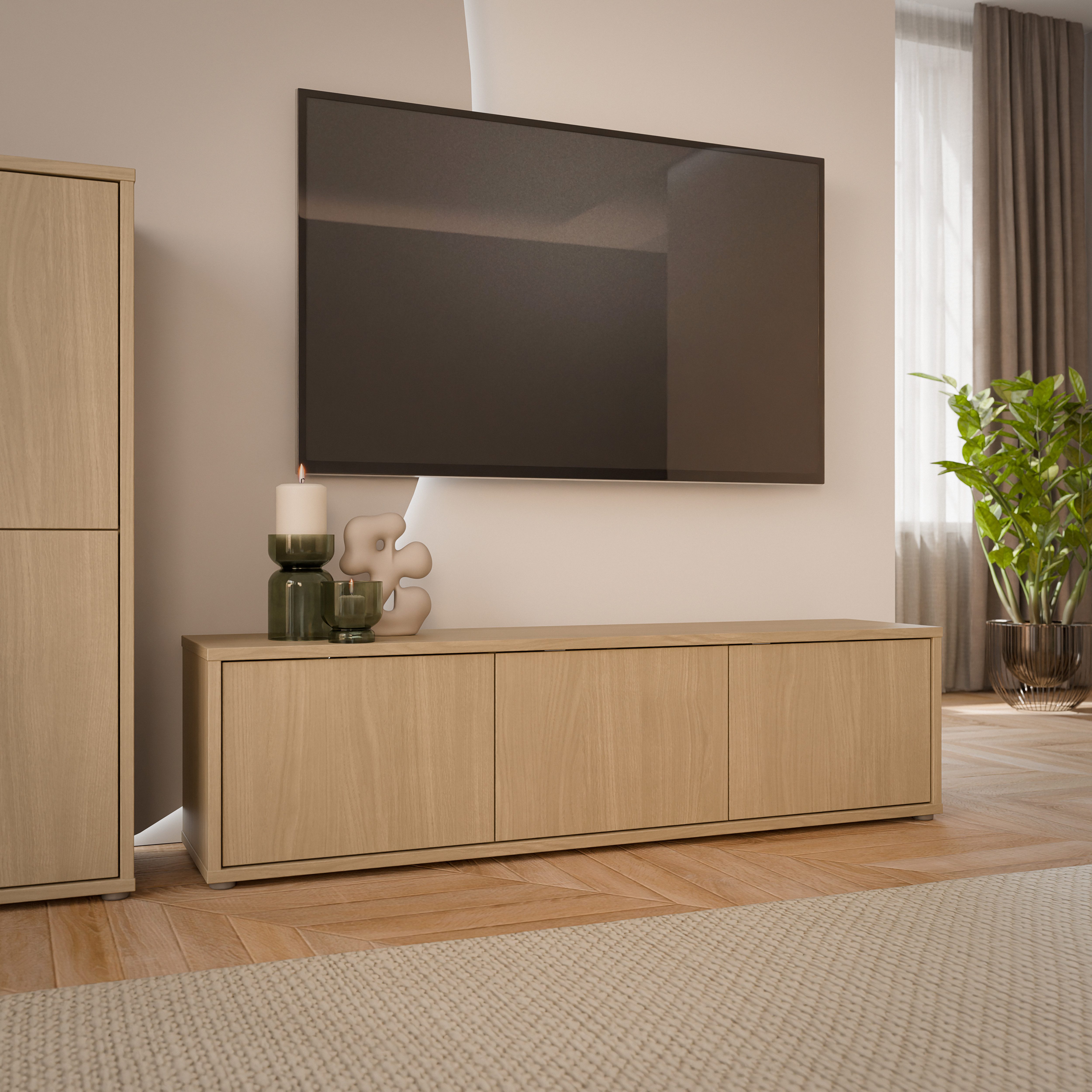 FORTE Lowboard Alice Springs, TV-Board, viel Stauraum, große Türen zum Aufklappen, B/H/T 154,2/41,5/34,9 cm Klapptüren