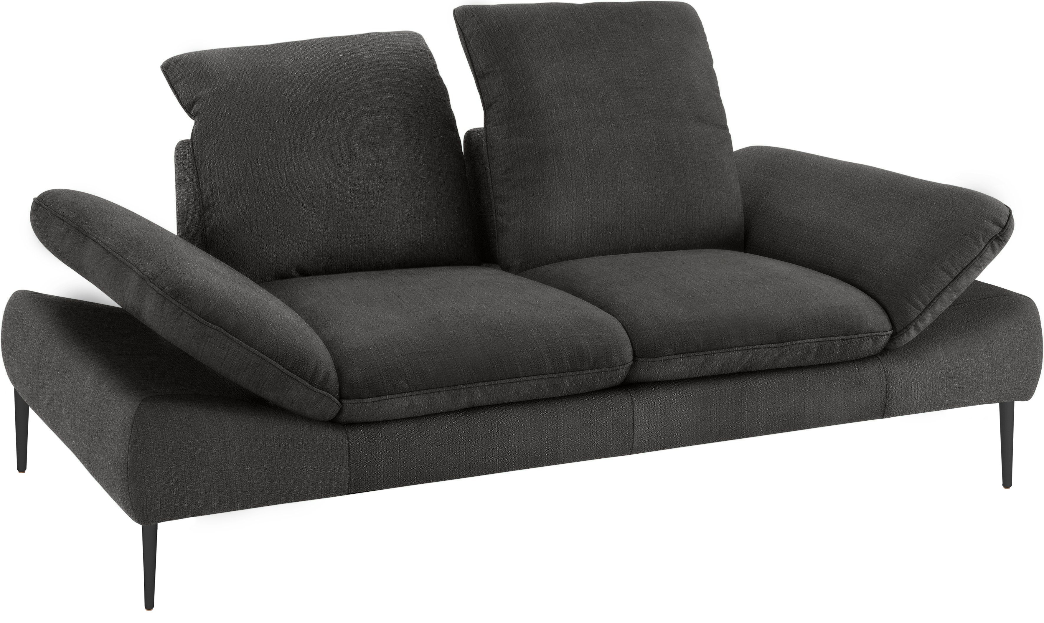 W.SCHILLIG 2,5-Sitzer enjoy&MORE, cm schwarz 232 pulverbeschichtet, Füße Breite Sitztiefenverstellung