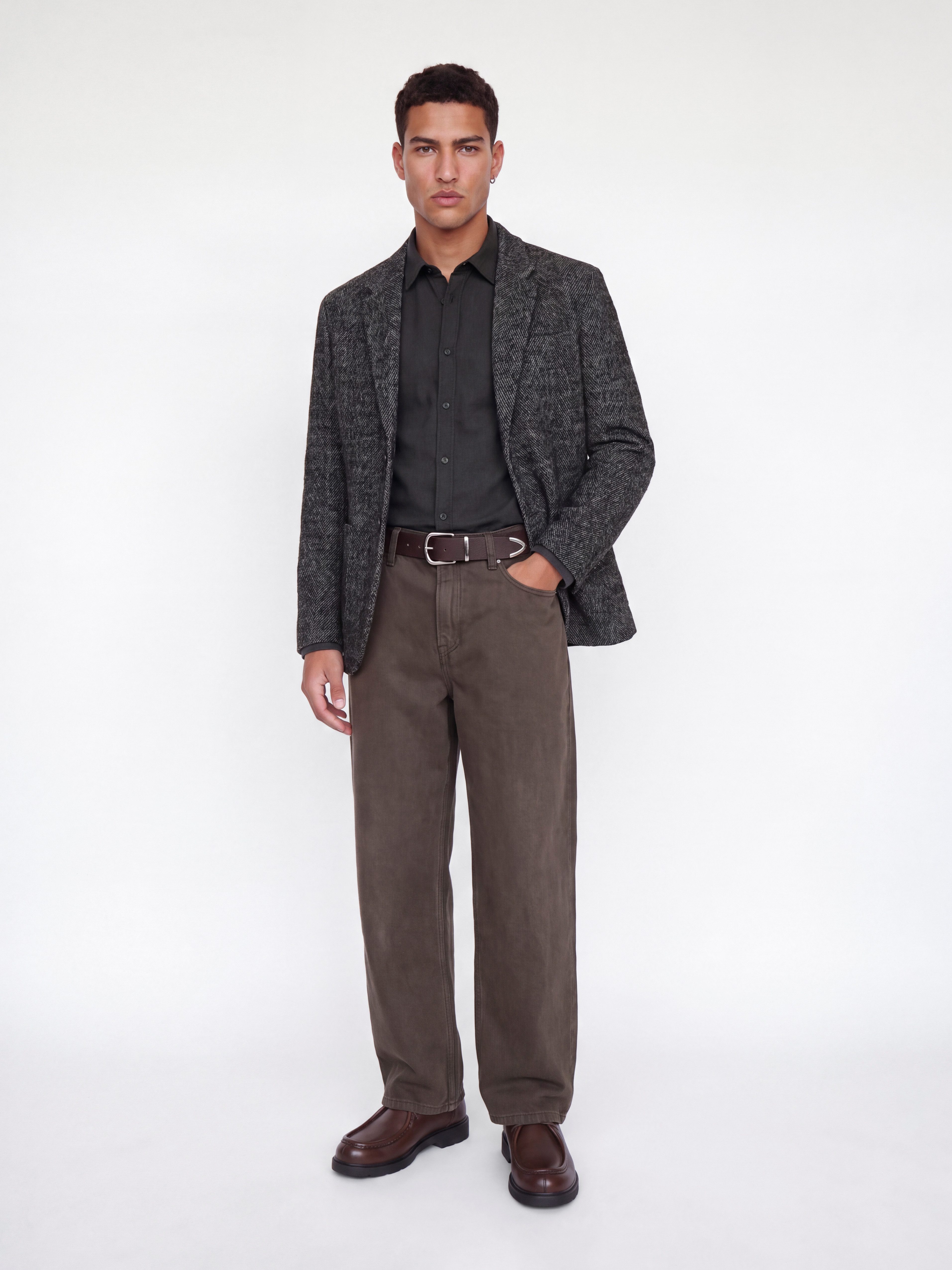 Jack & Jones Langarmhemd JJEFIELD MELANGE SHIRT LS SN Baumwolle, normal geschnitten – Bild 4 von 5