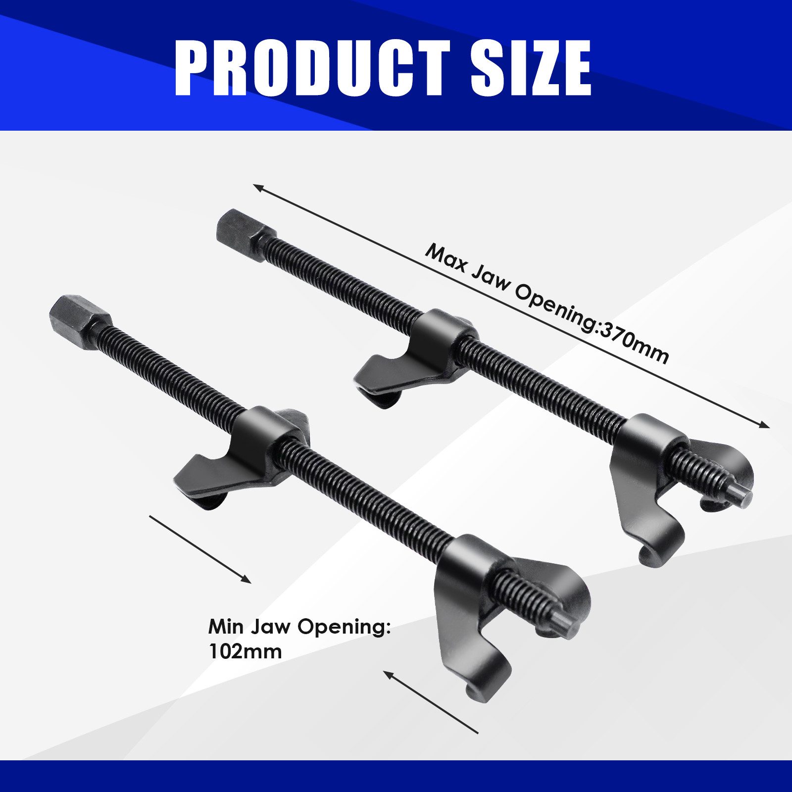 CCLIFE Montagewerkzeug 370mm Federspanner Set Tuning Tieferlegung 2tlg KFZ Montagespanner, B: 9.5 cm, L: 38 cm
