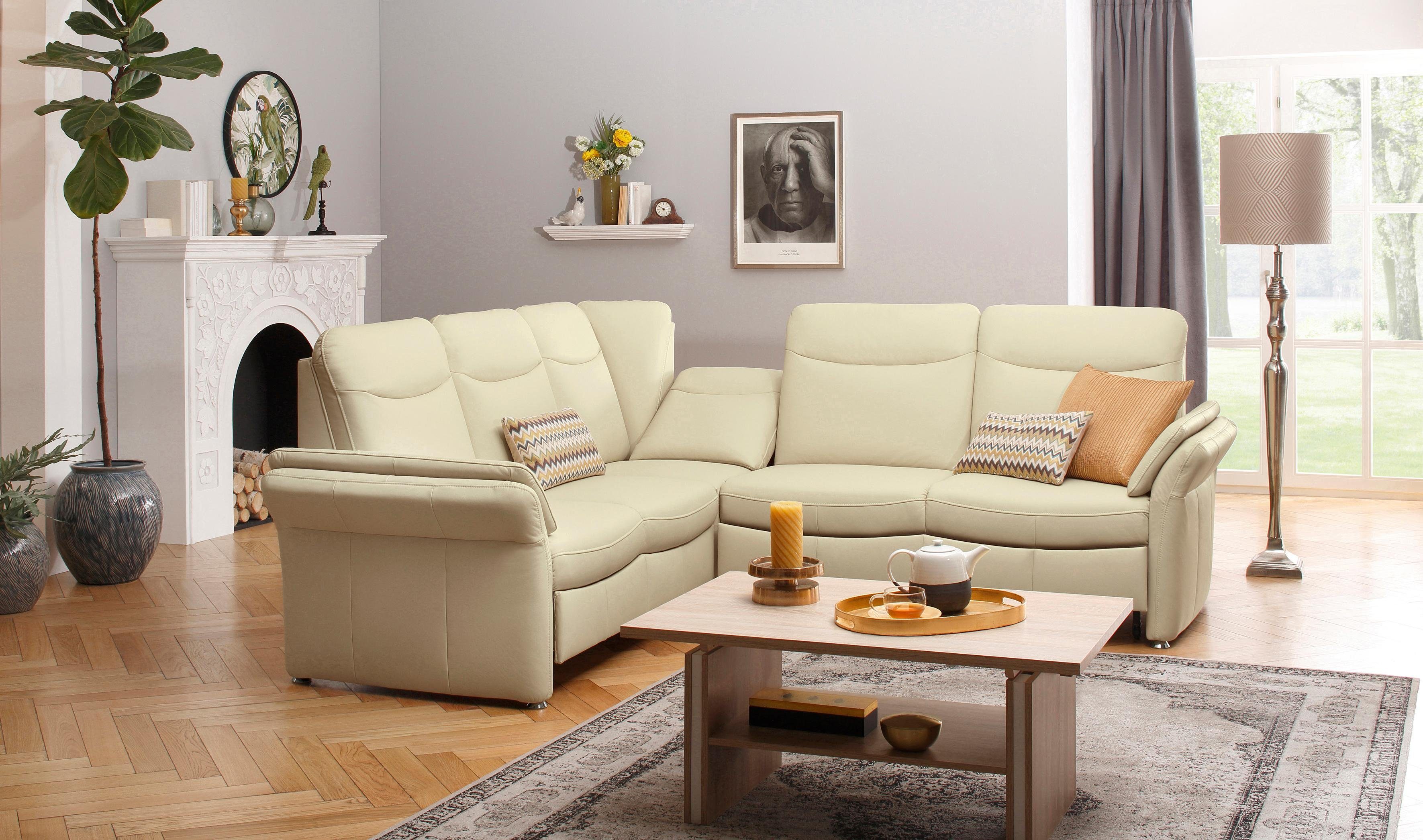 Home affaire Ecksofa "Tahoma L-Form" mit Armlehnfunktion, wahlweise Bettfun günstig online kaufen