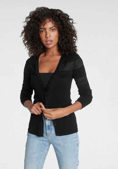 Melrose Strickjacke mit transparenten Streifen