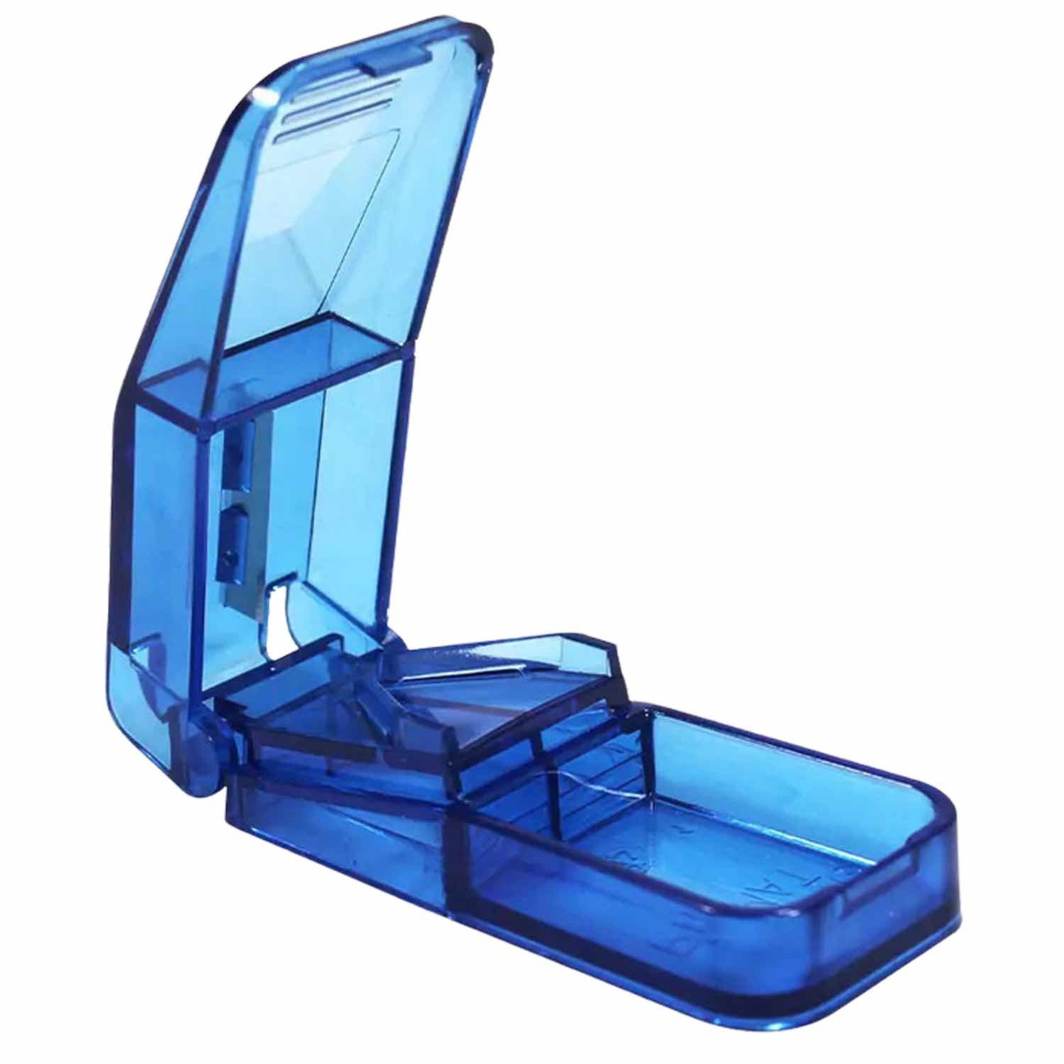 AMPri Pillendose Med-Comfort Tablettenteiler Blau Polycarbonat von AMPri