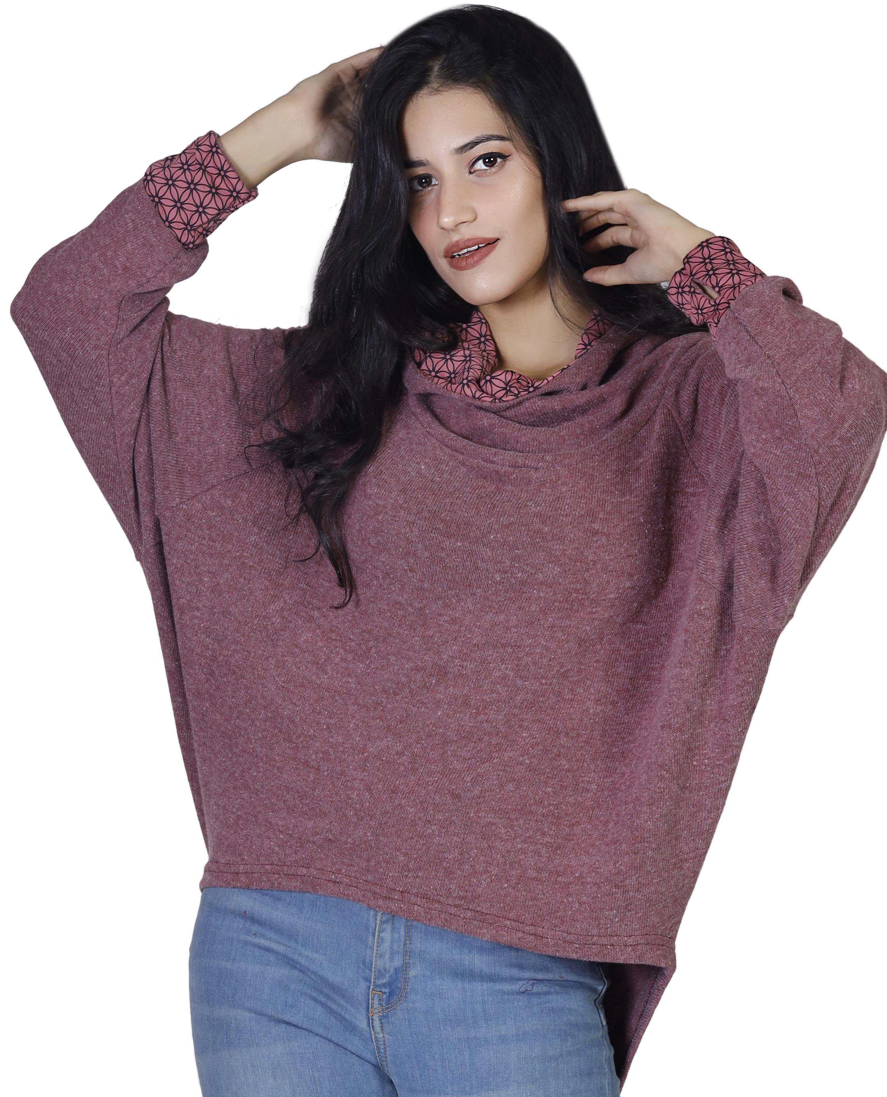 Sweatshirt, Guru-Shop -.. alternative Hoody, Kapuzenpullover Bekleidung Longsleeve Pullover, altrosa