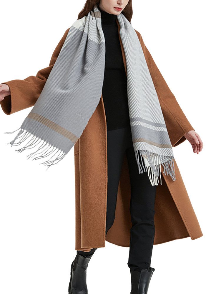 THE FASHION HOUSE Modeschal Damen Schal Winter Herbst kariert in Übergröße günstig online kaufen