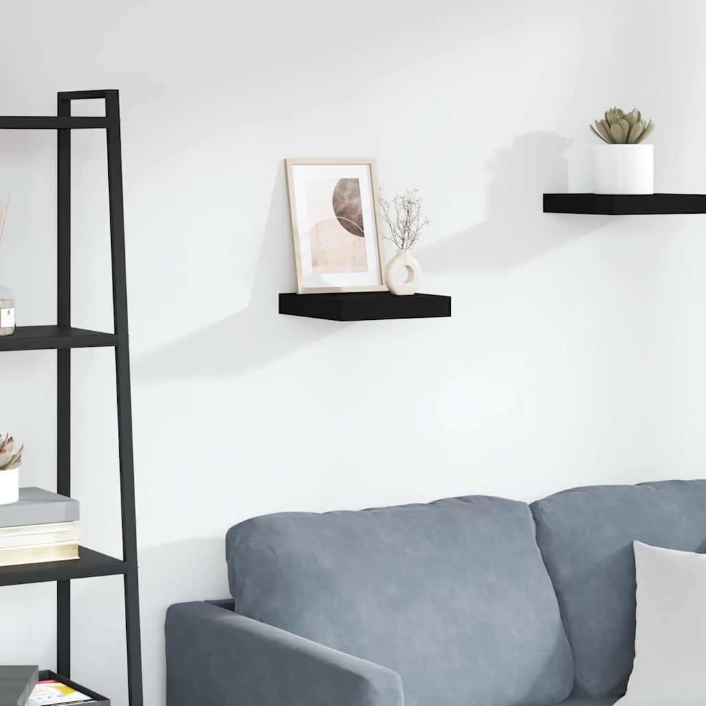 furnicato Wandregal Schweberegal 23 x 23,5 x 3,8 cm Schwarz aus Waben-MDF und Metall, 1-tlg., Wandboard mit unsichtbarem Montagesystem für Deko und Sammlerstücke