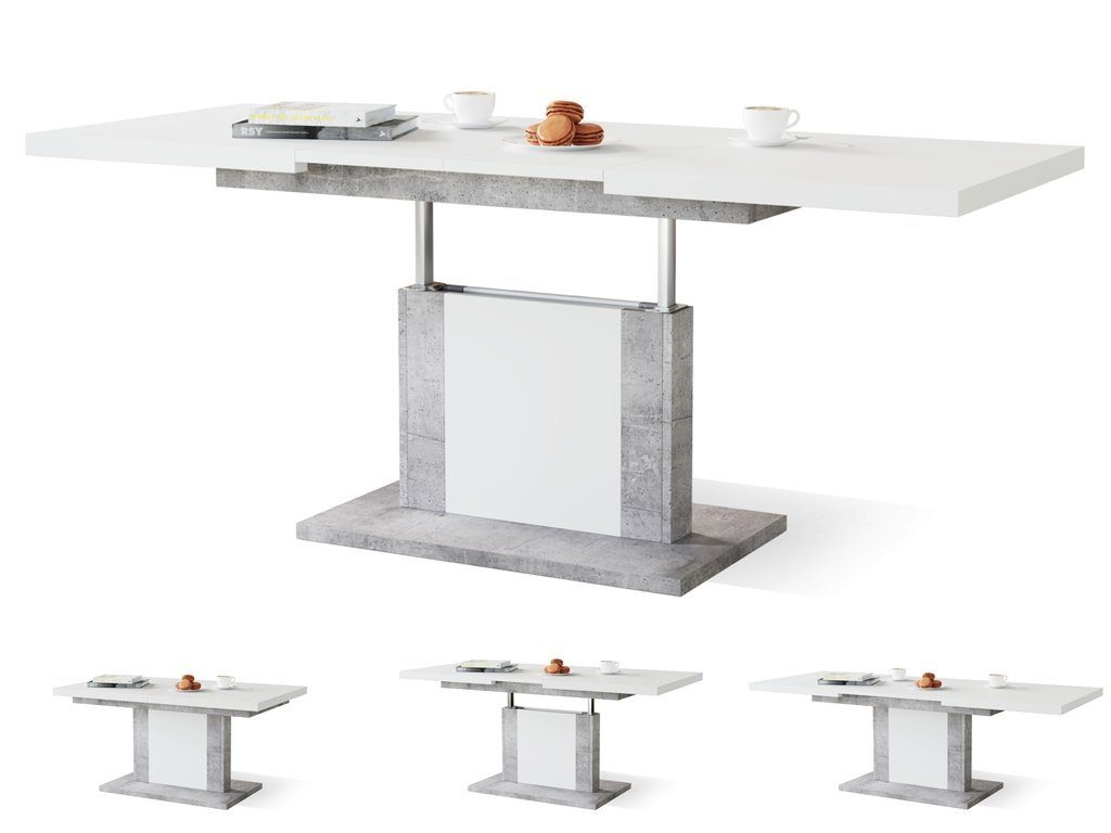 designimpex Couchtisch Design Orion stufenlos höhenverstellbar günstig online kaufen