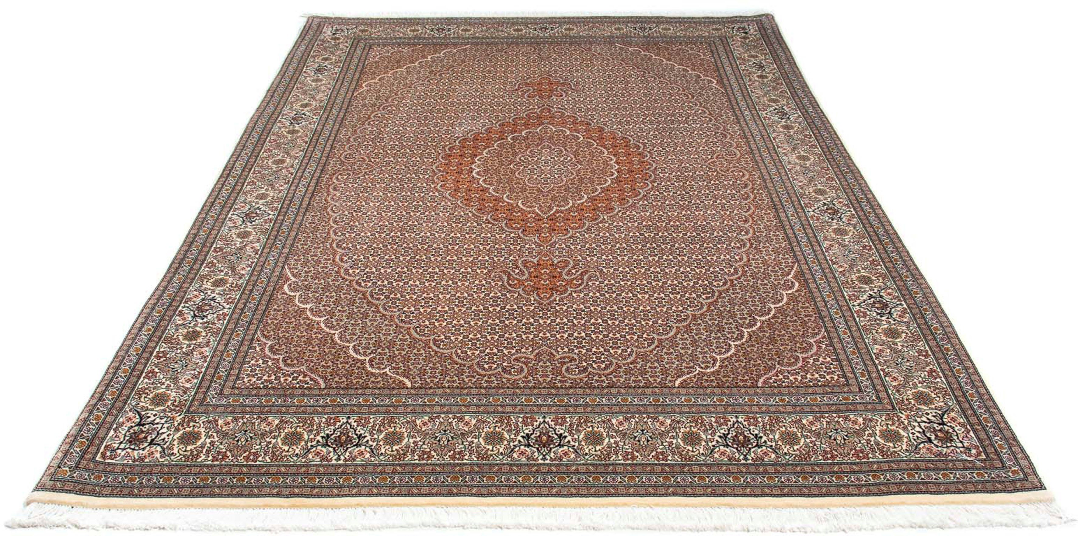 Orientteppich Perser - Täbriz - 246 x 170 cm - hellbraun, morgenland, rechteckig, Höhe: 10 mm, Wohnzimmer, Handgeknüpft, Einzelstück mit Zertifikat