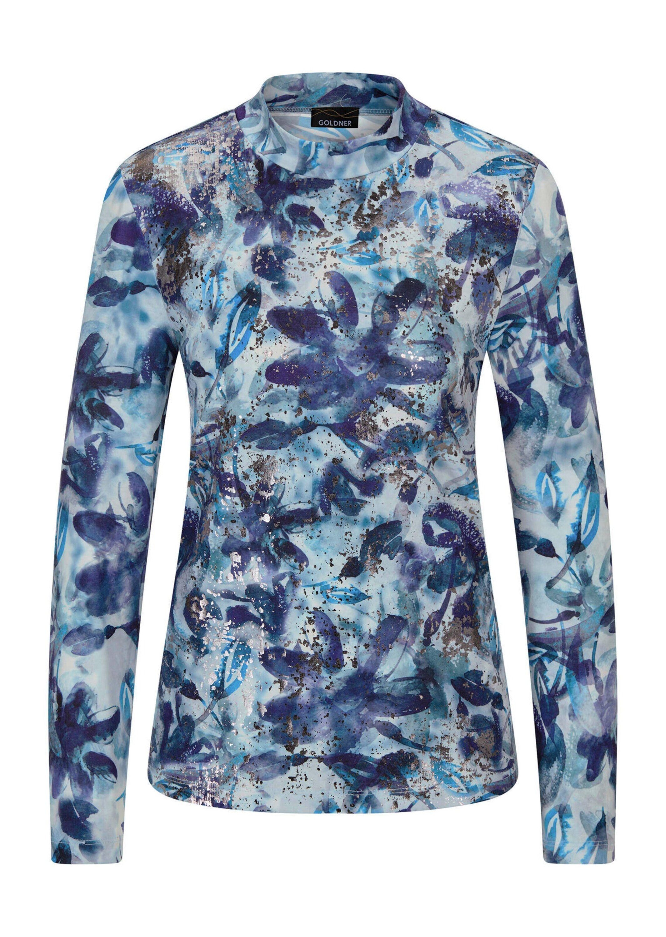 blau / gemustert